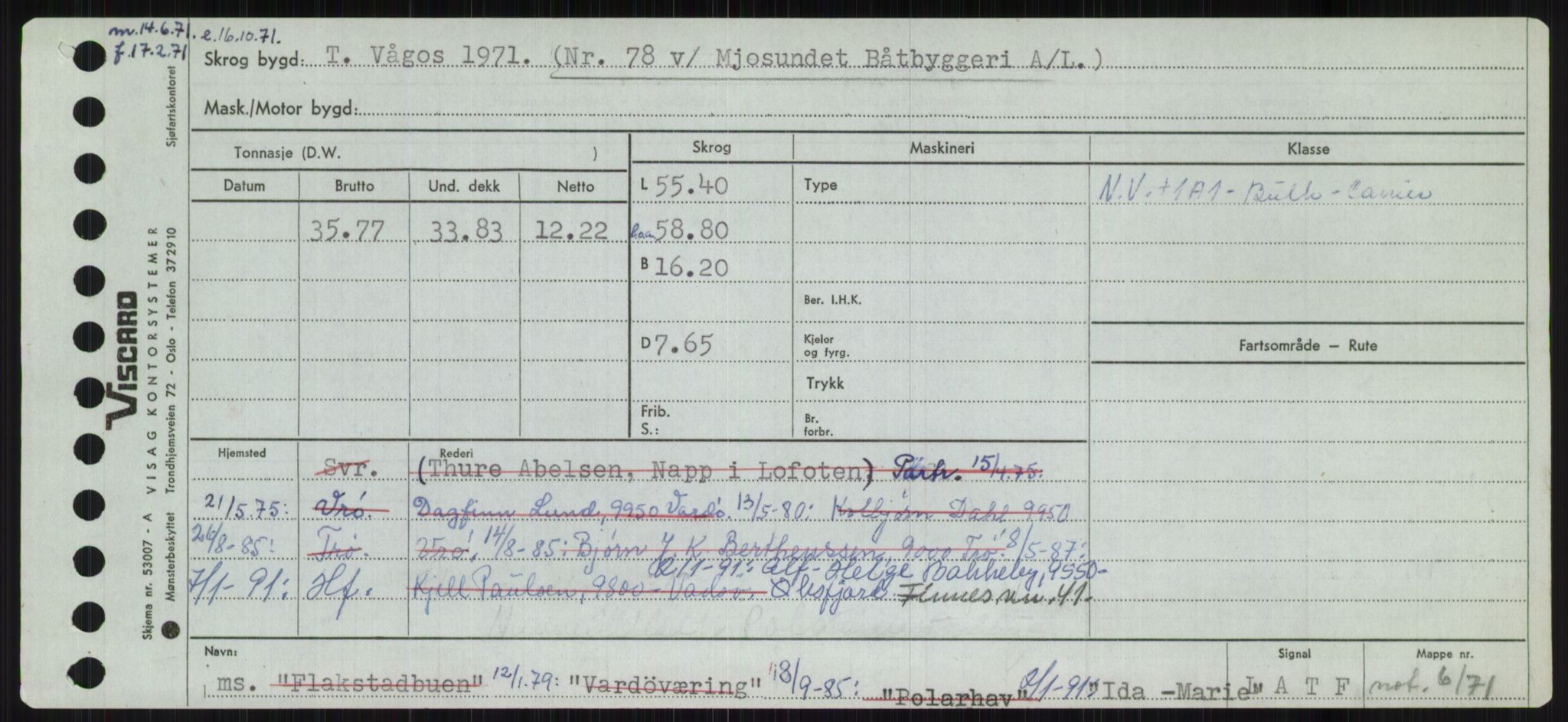 Sjøfartsdirektoratet med forløpere, Skipsmålingen, RA/S-1627/H/Ha/L0003/0001: Fartøy, Hilm-Mar / Fartøy, Hilm-Kol, s. 273