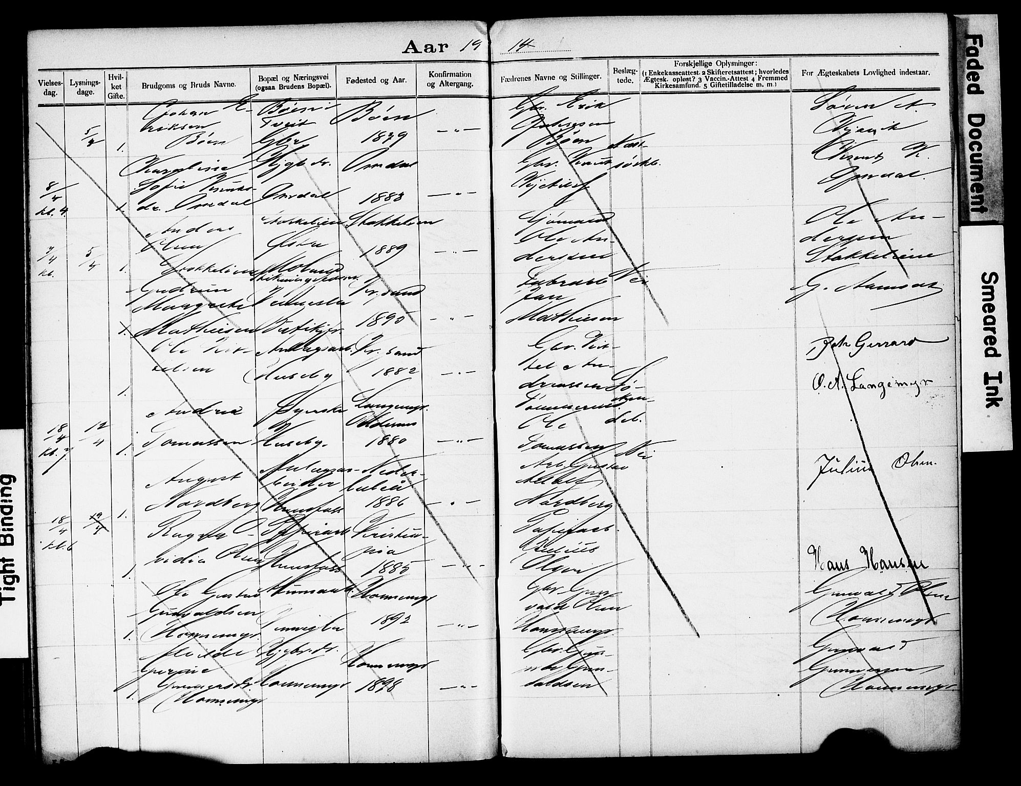 Vennesla sokneprestkontor, AV/SAK-1111-0045/J/L0032/0004: Lysningsprotokoll nr. II 5 2, 1892-1917, s. 76