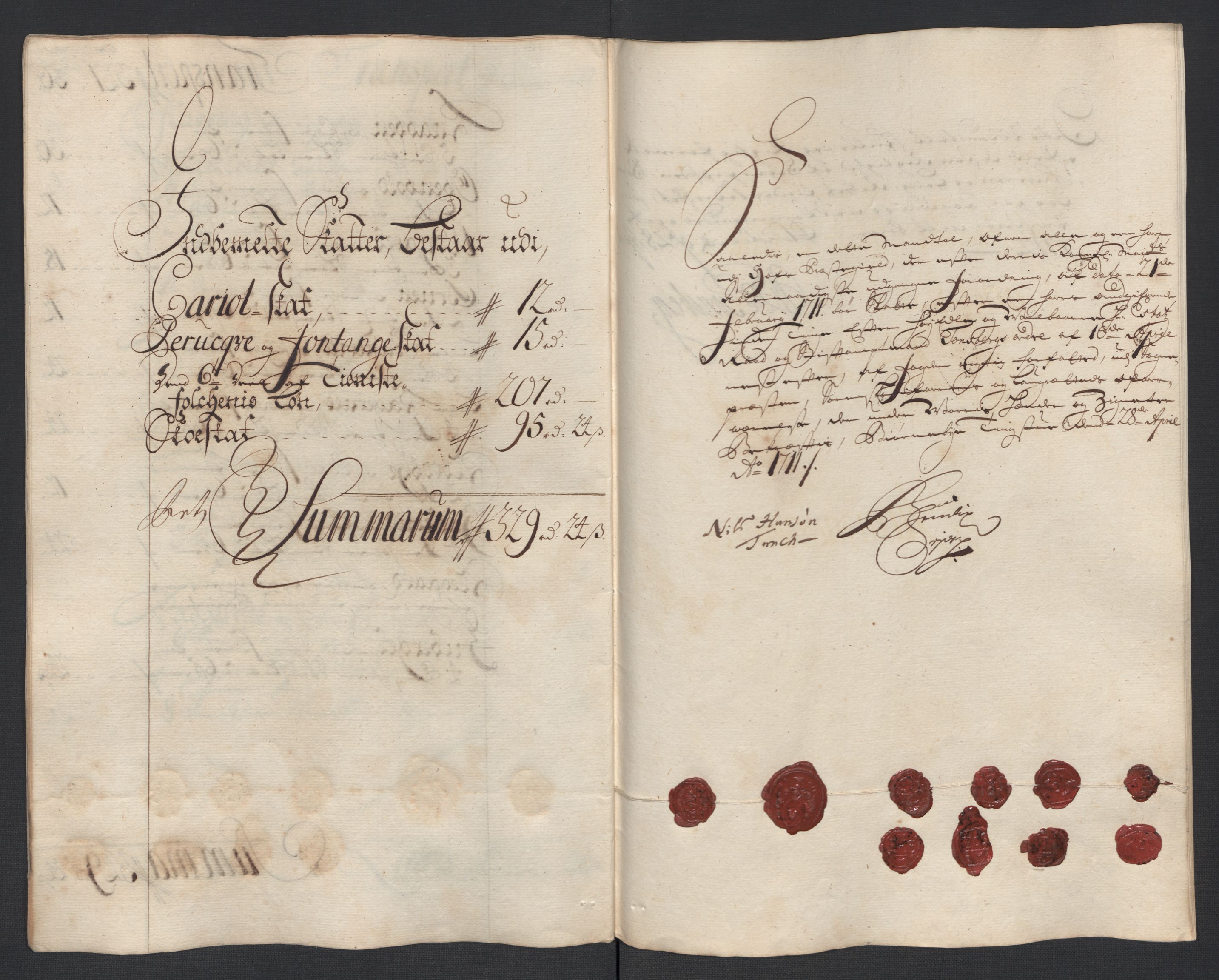 Rentekammeret inntil 1814, Reviderte regnskaper, Fogderegnskap, AV/RA-EA-4092/R13/L0848: Fogderegnskap Solør, Odal og Østerdal, 1711, s. 387