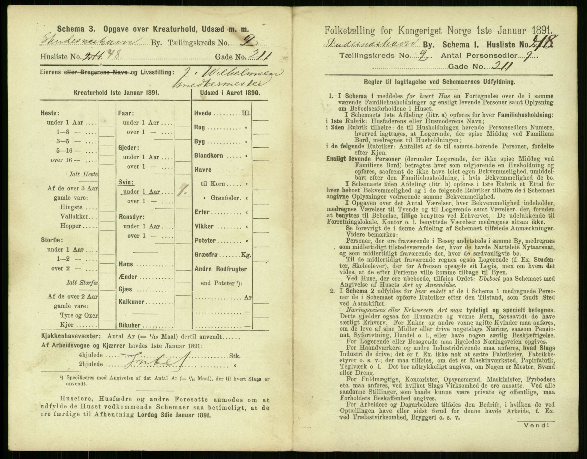 RA, Folketelling 1891 for 1104 Skudeneshavn ladested, 1891, s. 154