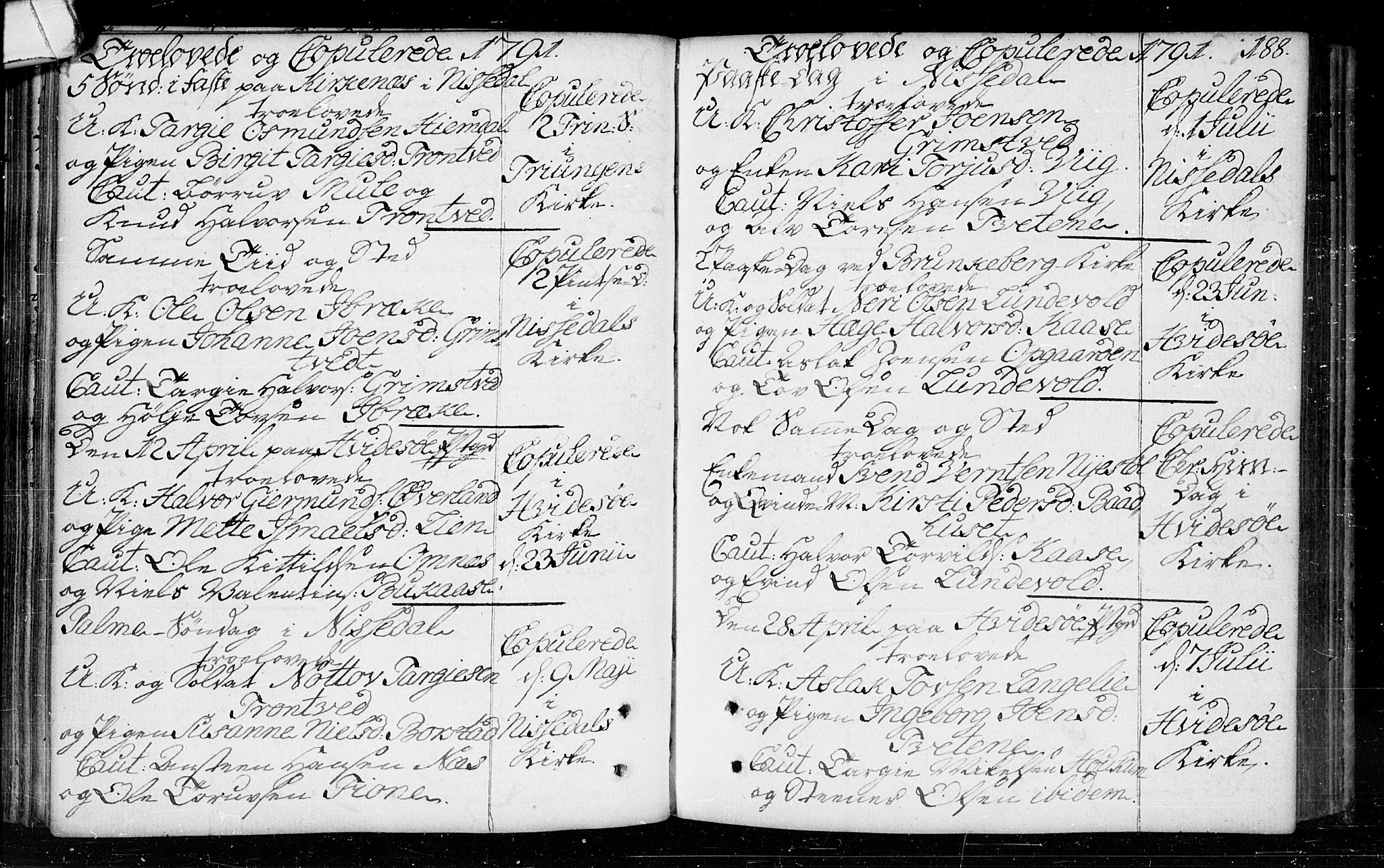 Kviteseid kirkebøker, SAKO/A-276/F/Fa/L0003: Ministerialbok nr. I 3, 1787-1799, s. 188