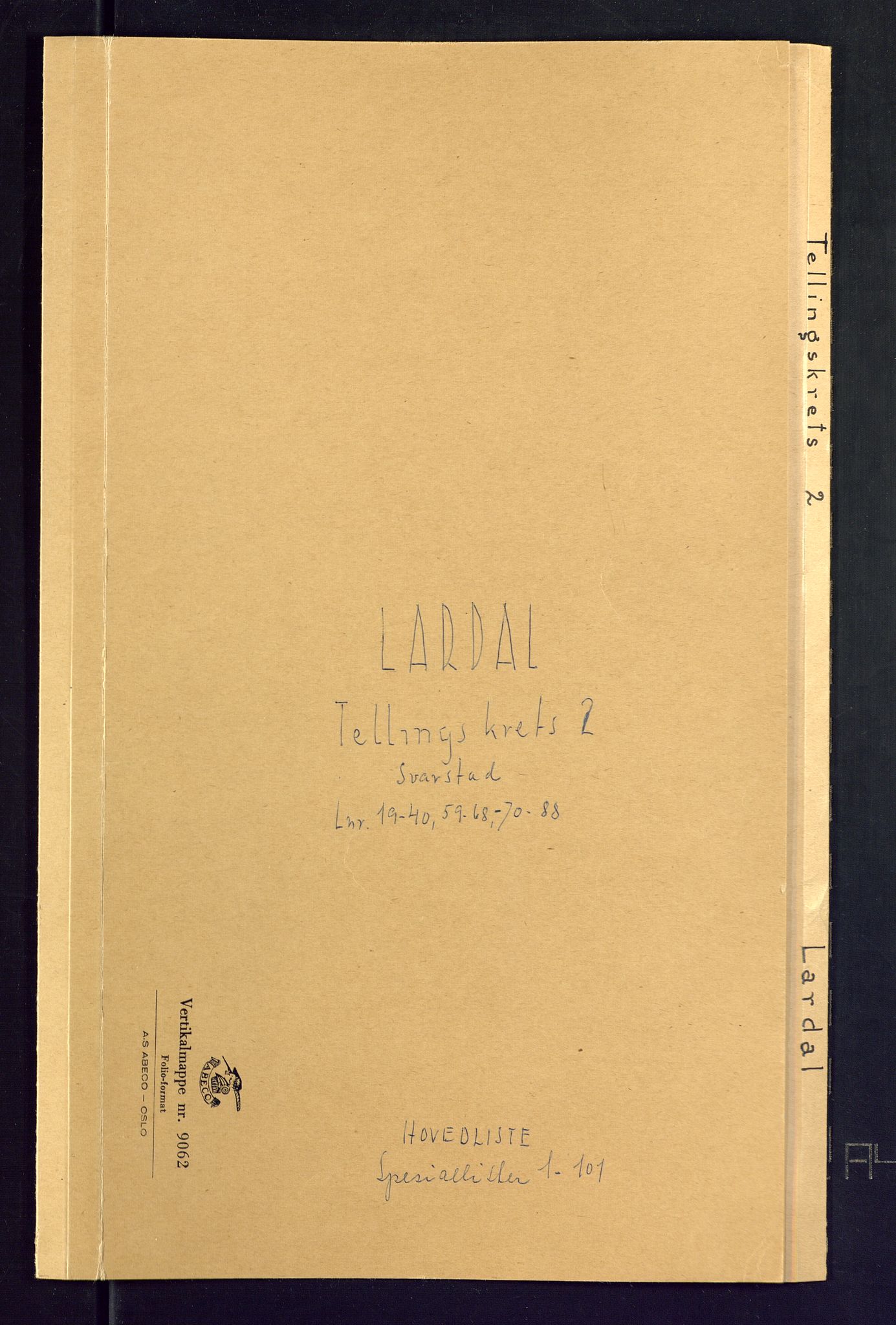 SAKO, Folketelling 1875 for 0728P Lardal prestegjeld, 1875, s. 9