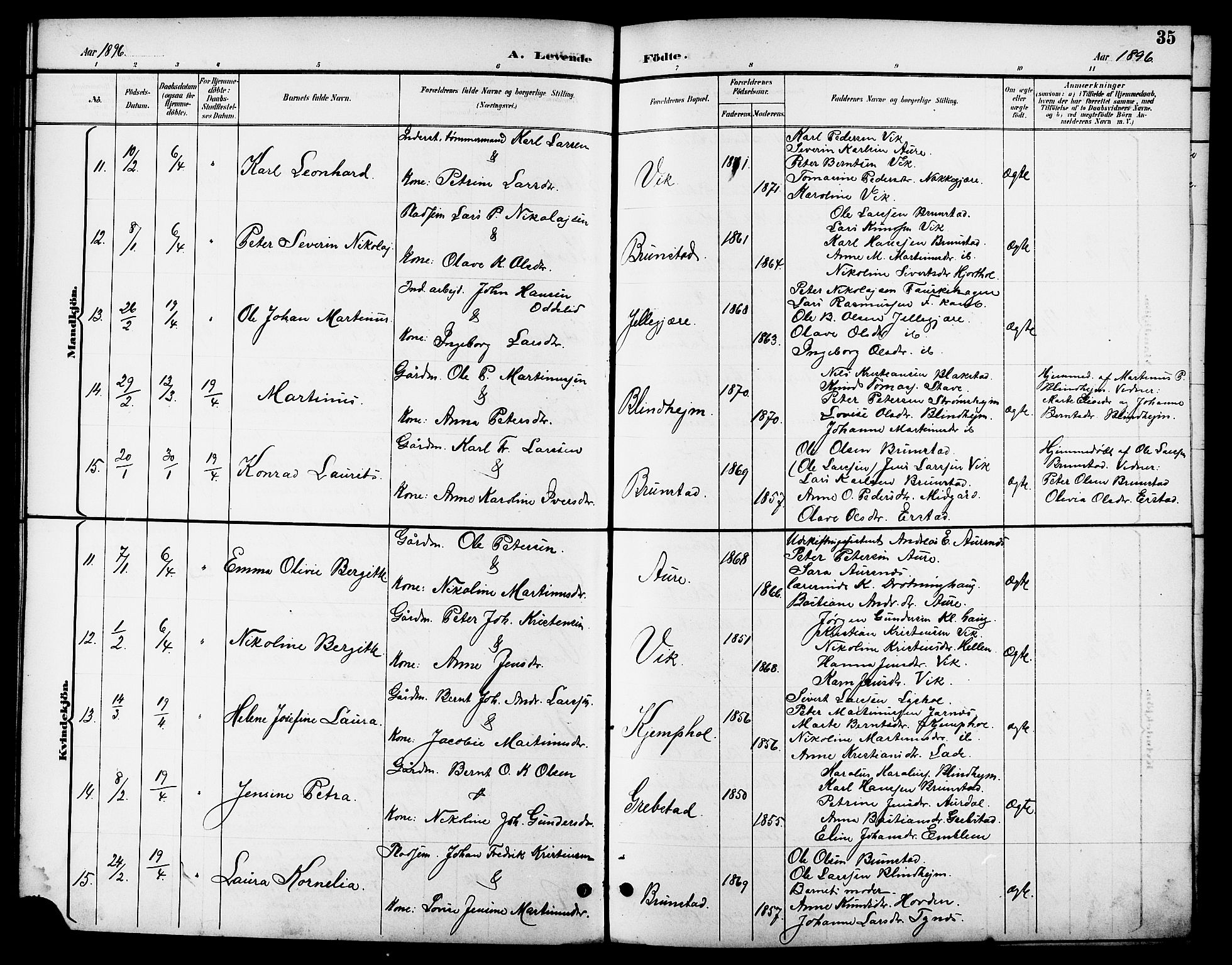 Ministerialprotokoller, klokkerbøker og fødselsregistre - Møre og Romsdal, AV/SAT-A-1454/523/L0340: Klokkerbok nr. 523C03, 1892-1902, s. 35