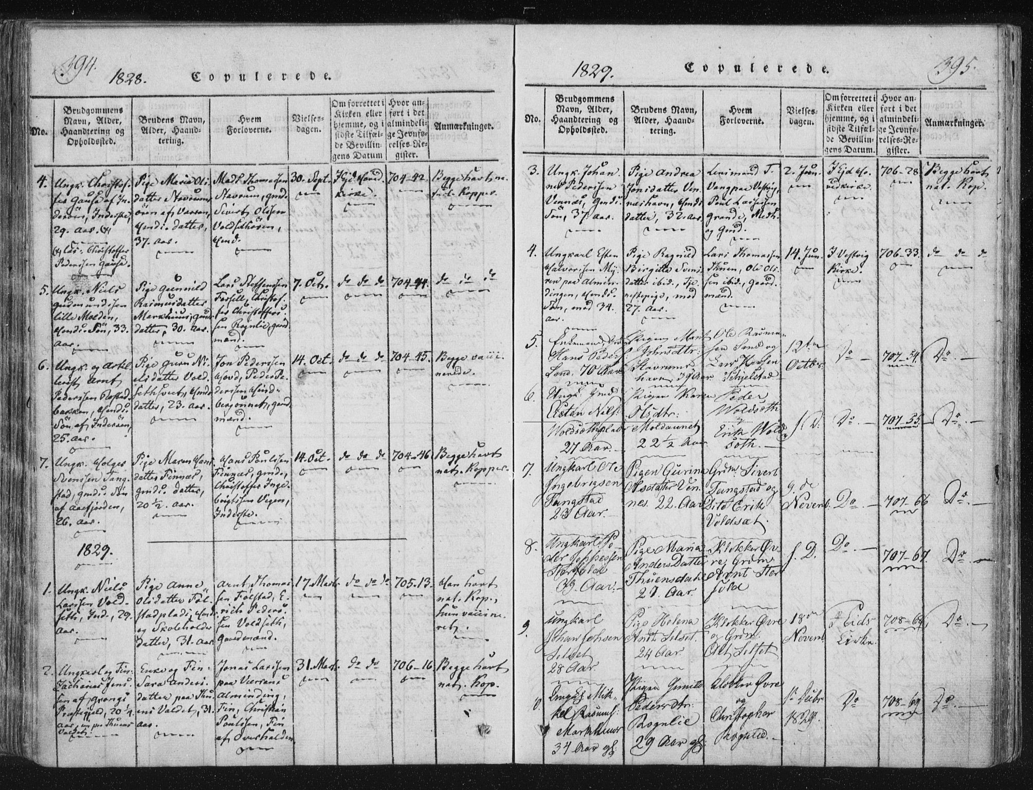 Ministerialprotokoller, klokkerbøker og fødselsregistre - Nord-Trøndelag, SAT/A-1458/744/L0417: Ministerialbok nr. 744A01, 1817-1842, s. 394-395