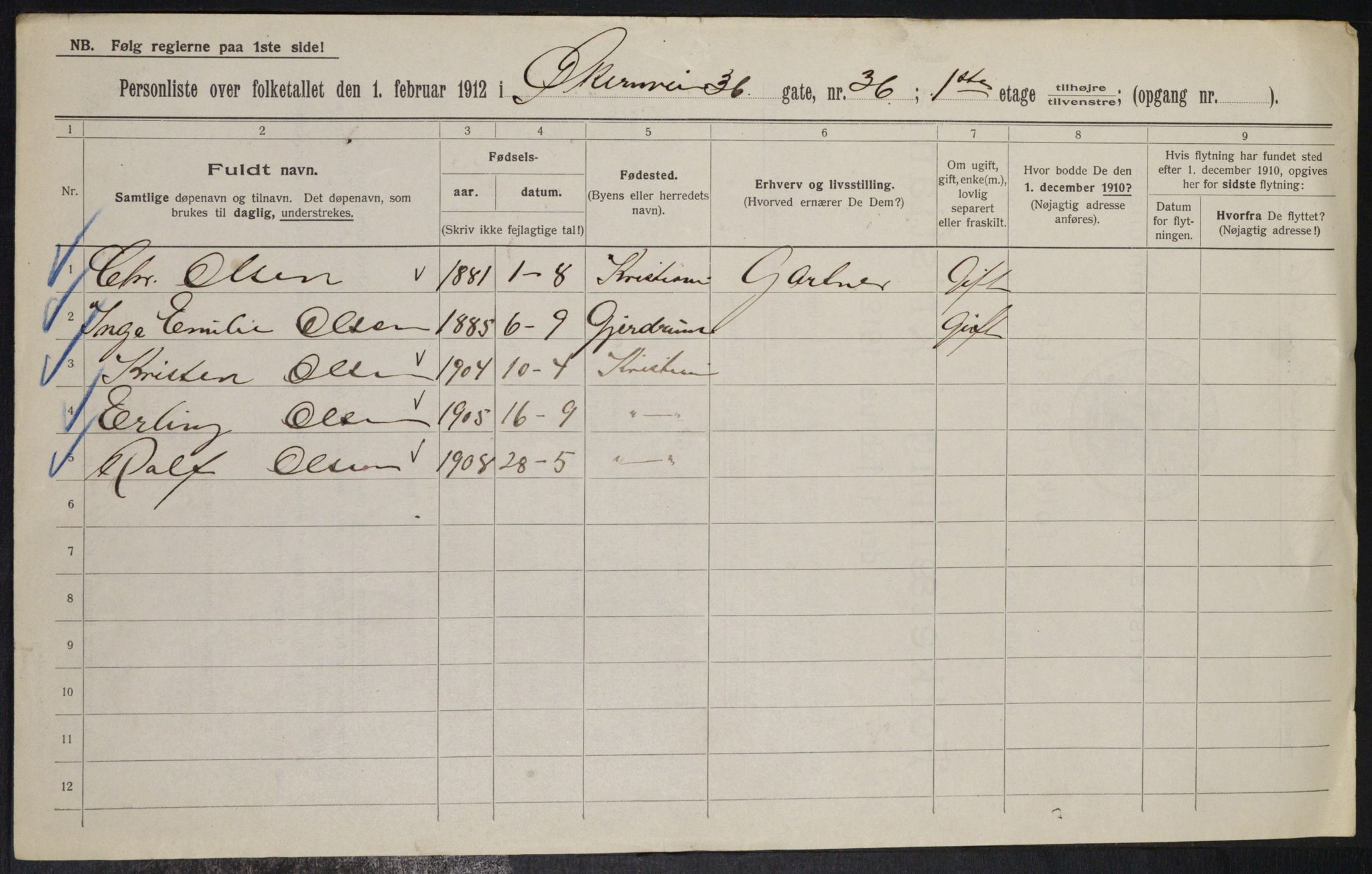 OBA, Kommunal folketelling 1.2.1912 for Kristiania, 1912, s. 128892