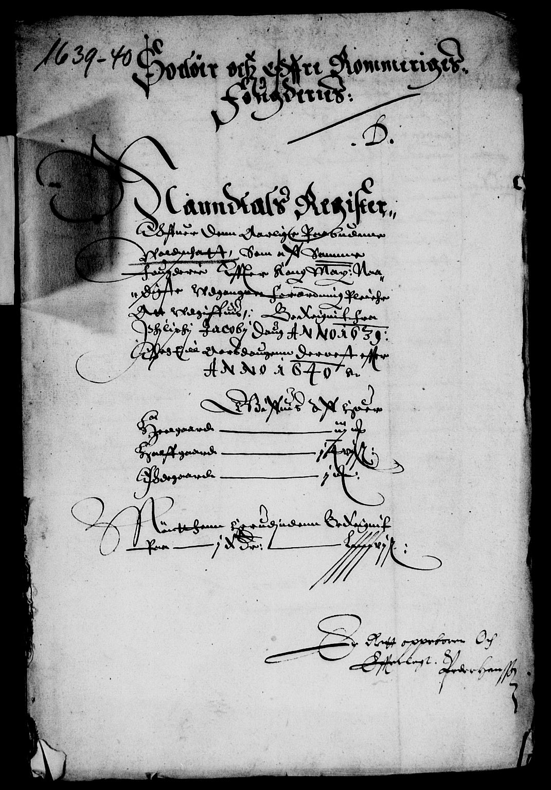 Rentekammeret inntil 1814, Reviderte regnskaper, Lensregnskaper, RA/EA-5023/R/Rb/Rba/L0147: Akershus len, 1639-1640