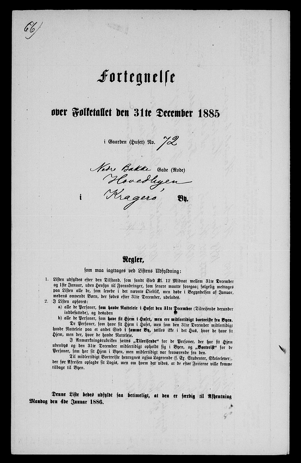 SAKO, Folketelling 1885 for 0801 Kragerø kjøpstad, 1885, s. 1166
