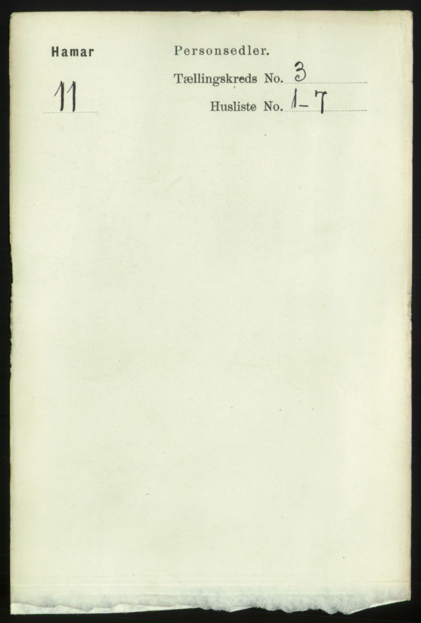 RA, Folketelling 1891 for 0401 Hamar kjøpstad, 1891, s. 1664