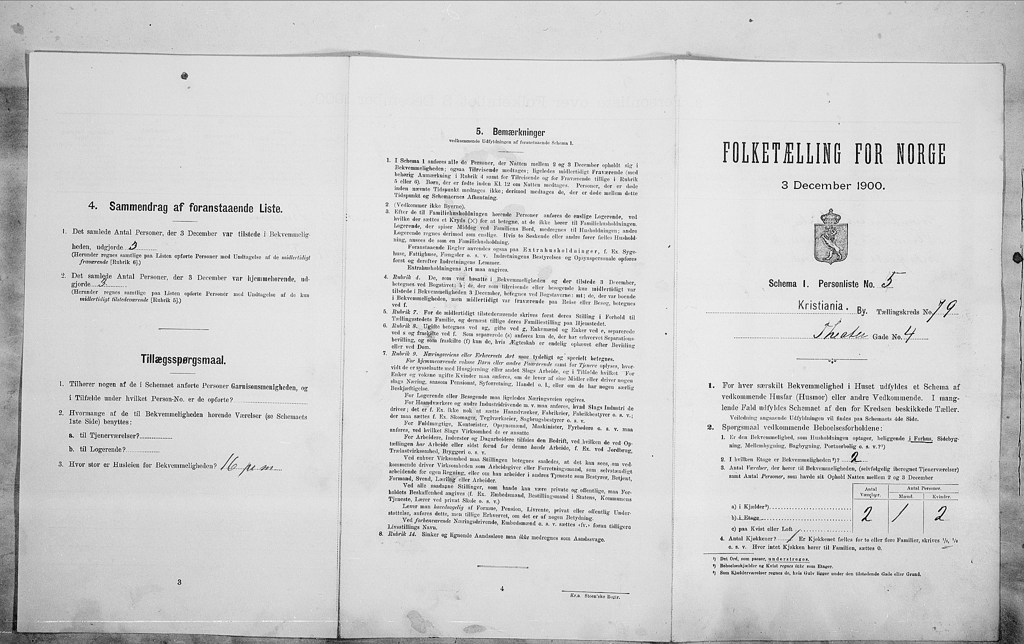 SAO, Folketelling 1900 for 0301 Kristiania kjøpstad, 1900, s. 96434