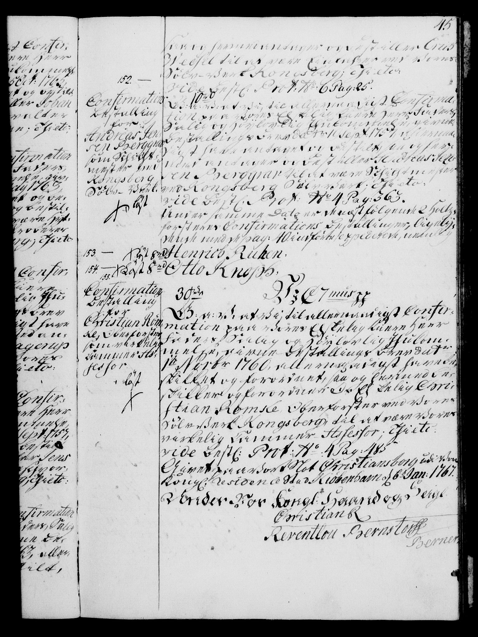 Rentekammeret, Kammerkanselliet, AV/RA-EA-3111/G/Gg/Ggg/L0003: Norsk konfirmasjonsbestallingsprotokoll med register (merket RK 53.33), 1766-1772, s. 45
