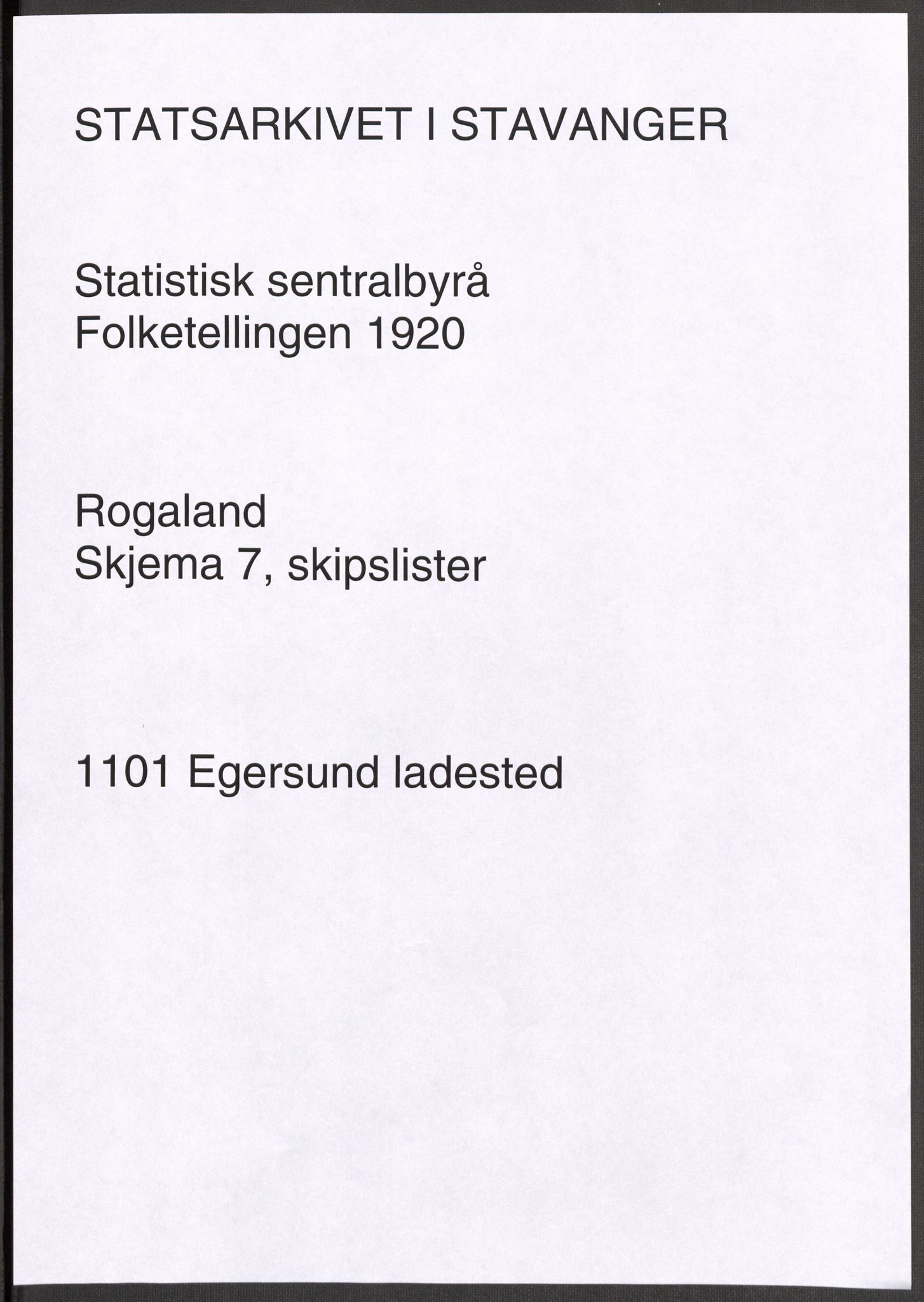 SAST, Folketelling 1920 for 1101 Egersund ladested, 1920, s. 9706