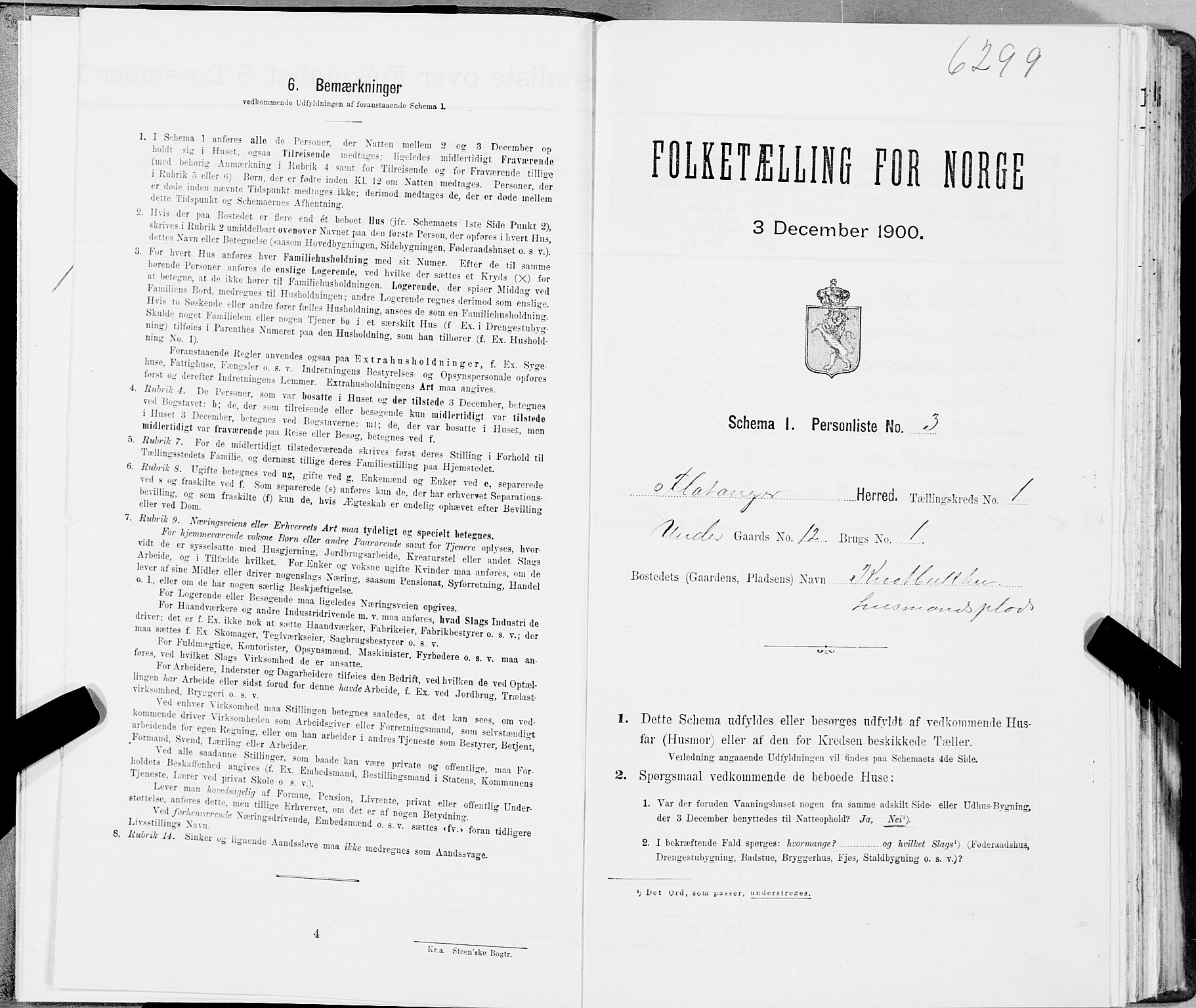 SAT, Folketelling 1900 for 1749 Flatanger herred, 1900, s. 20