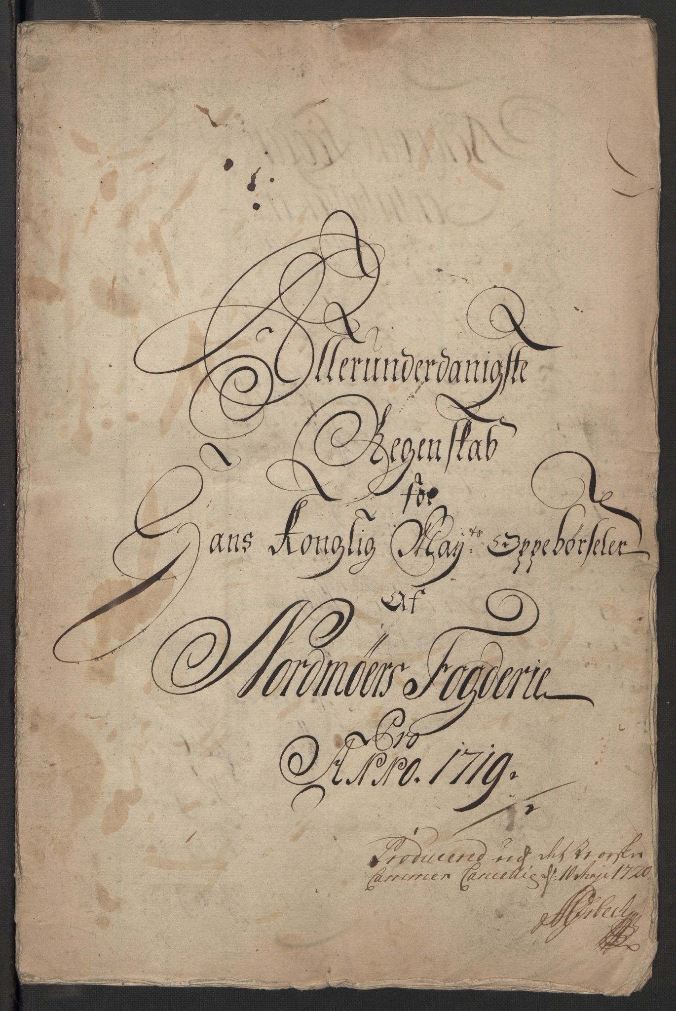 Rentekammeret inntil 1814, Reviderte regnskaper, Fogderegnskap, AV/RA-EA-4092/R56/L3752: Fogderegnskap Nordmøre, 1719, s. 2