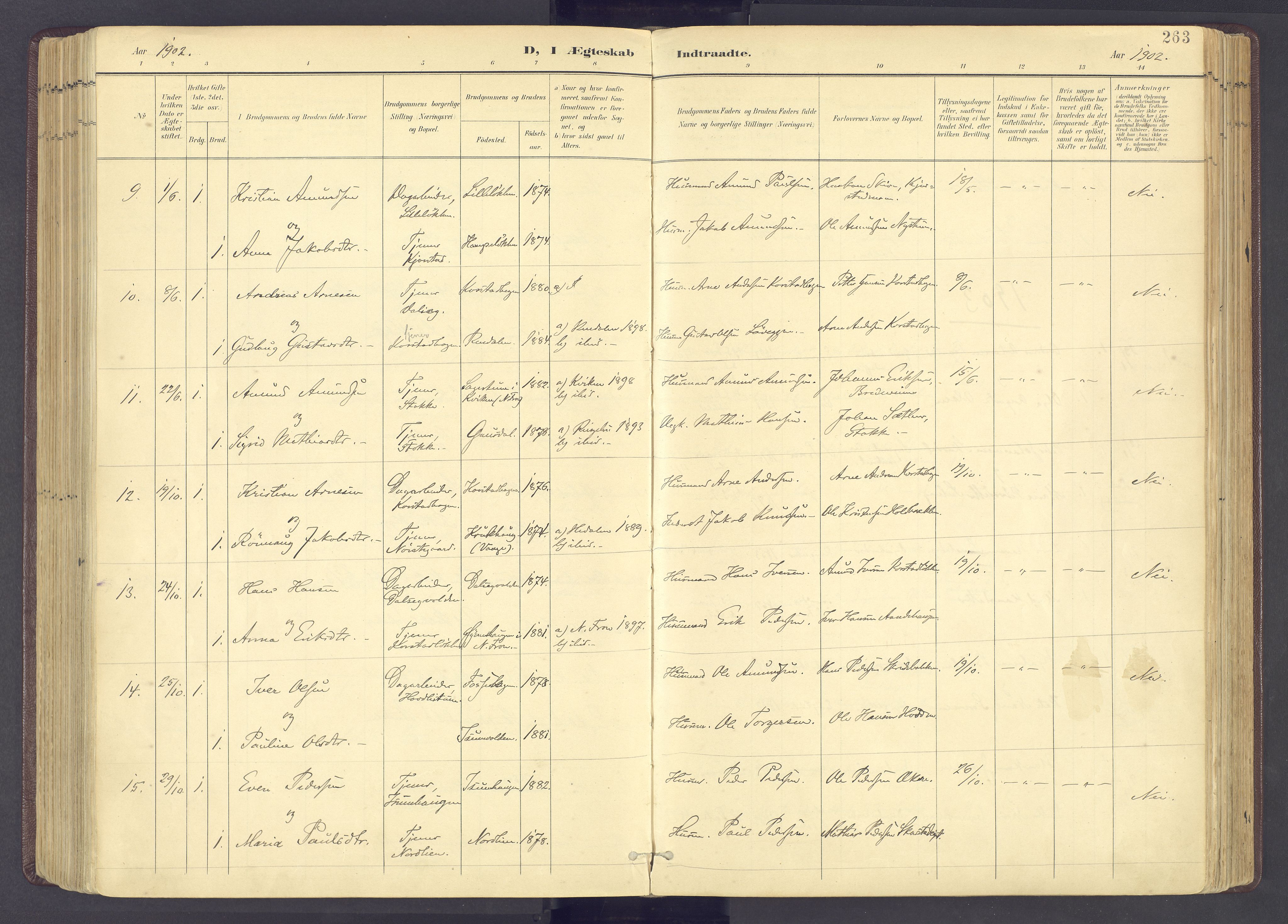 Sør-Fron prestekontor, AV/SAH-PREST-010/H/Ha/Haa/L0004: Ministerialbok nr. 4, 1898-1919, s. 263