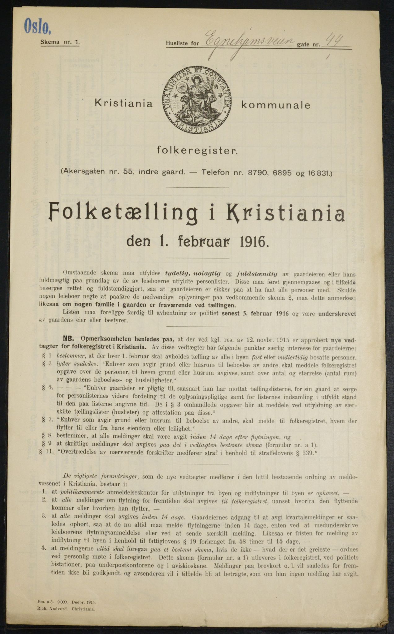 OBA, Kommunal folketelling 1.2.1916 for Kristiania, 1916, s. 19174