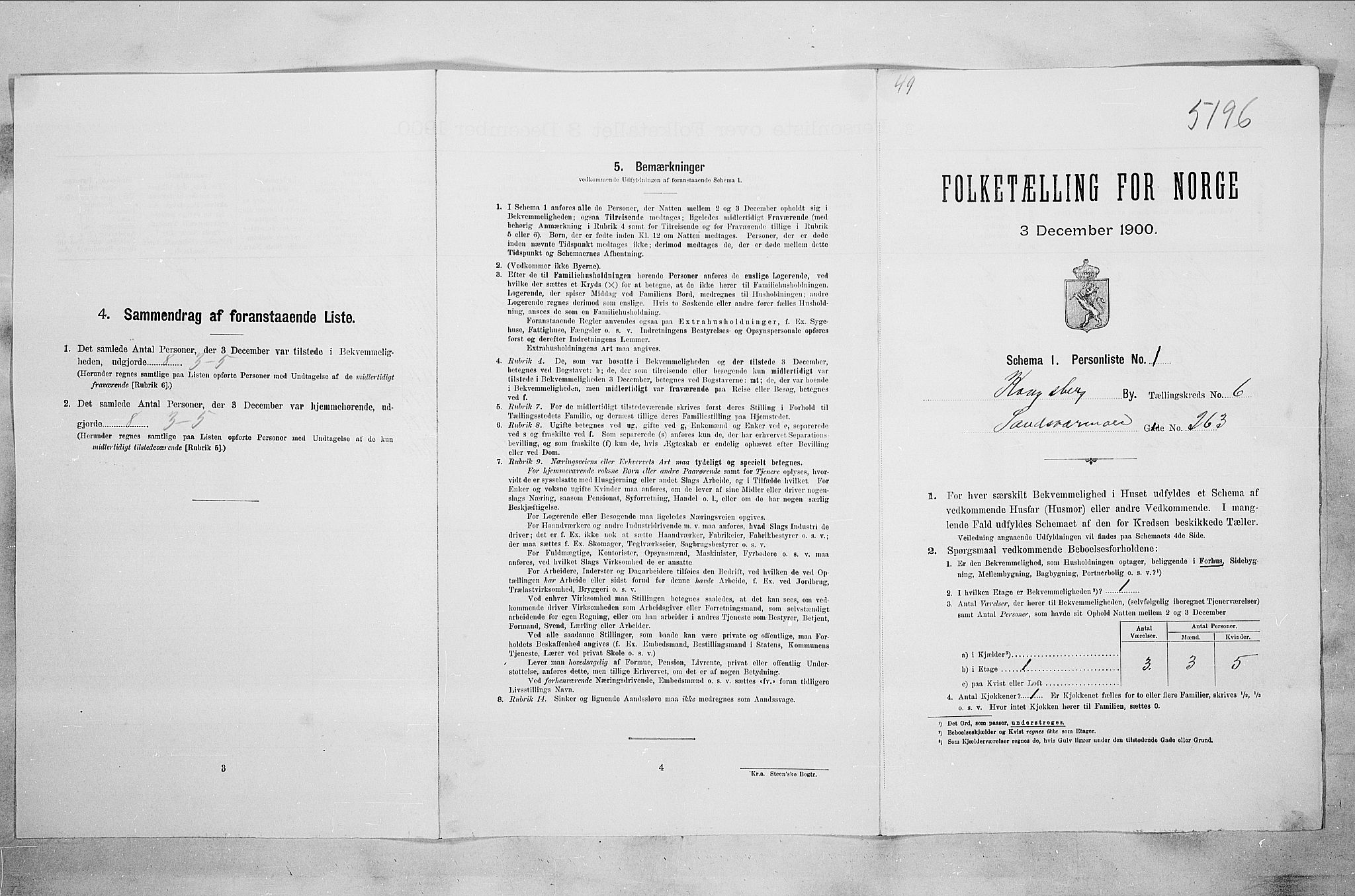 RA, Folketelling 1900 for 0604 Kongsberg kjøpstad, 1900, s. 1240