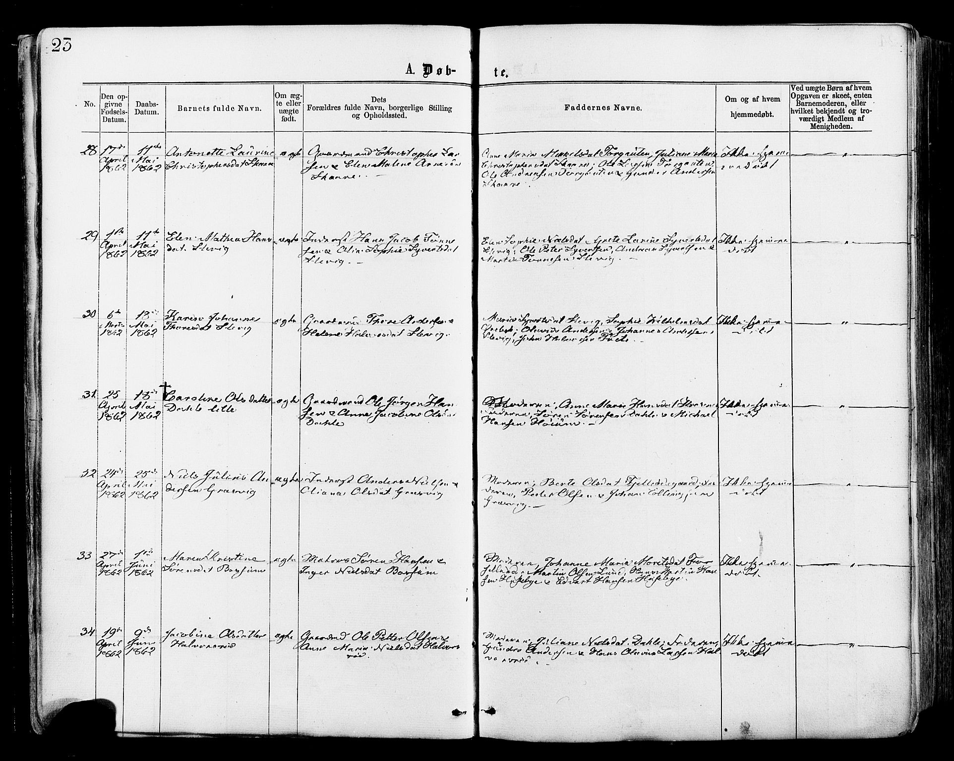 Onsøy prestekontor Kirkebøker, AV/SAO-A-10914/F/Fa/L0004: Ministerialbok nr. I 4, 1861-1877, s. 23
