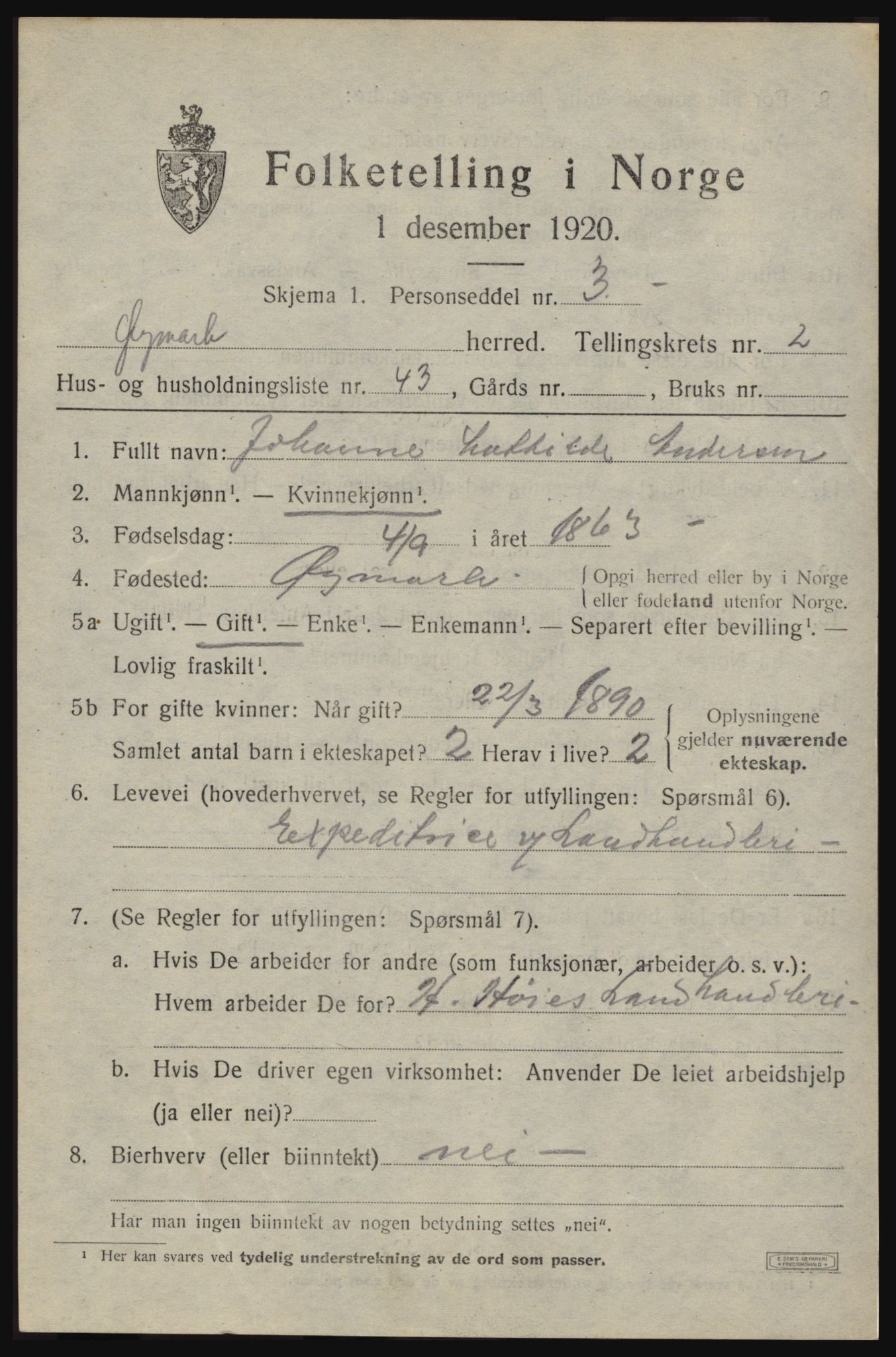 SAO, Folketelling 1920 for 0119 Øymark herred, 1920, s. 1717
