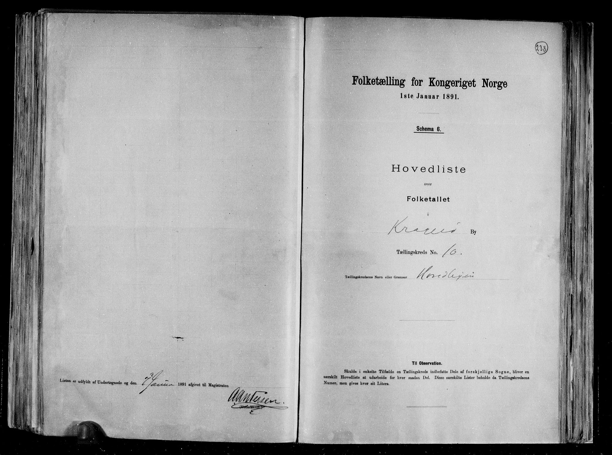 RA, Folketelling 1891 for 0801 Kragerø kjøpstad, 1891, s. 23
