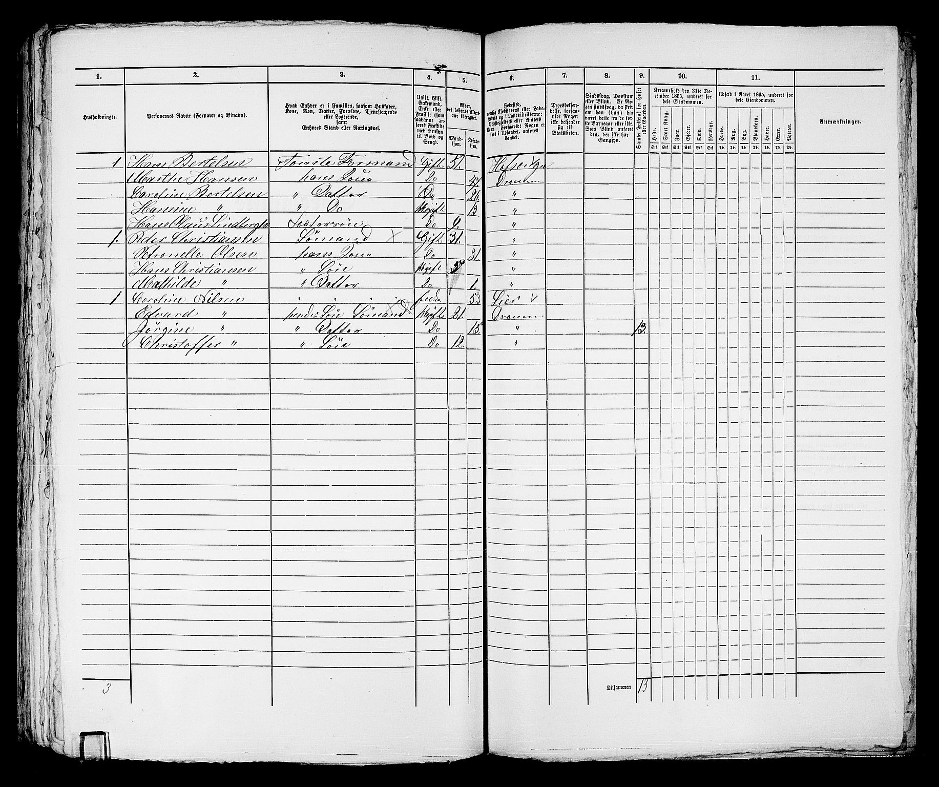 RA, Folketelling 1865 for 0602bP Strømsø prestegjeld i Drammen kjøpstad, 1865, s. 340