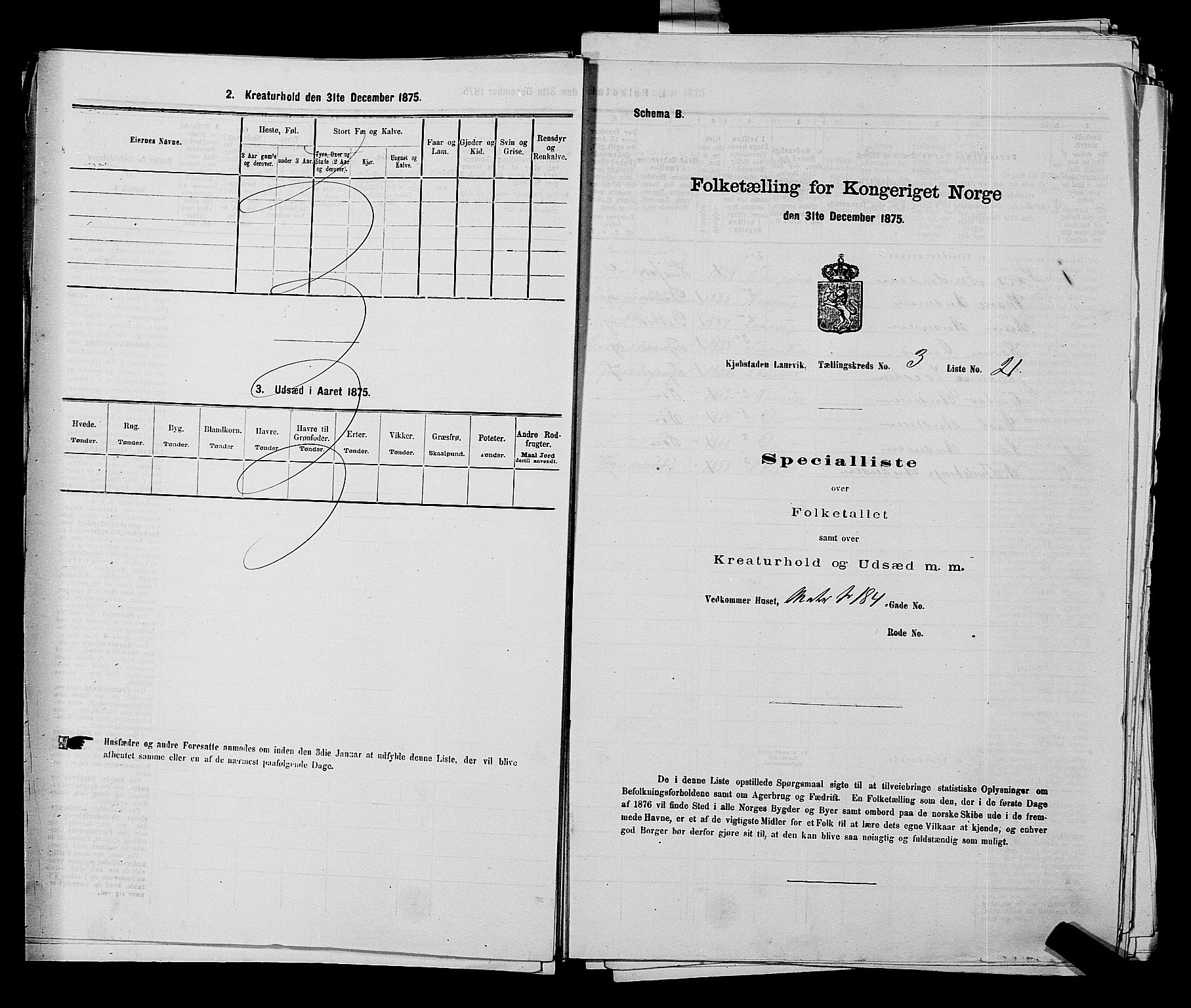 SAKO, Folketelling 1875 for 0707P Larvik prestegjeld, 1875, s. 556