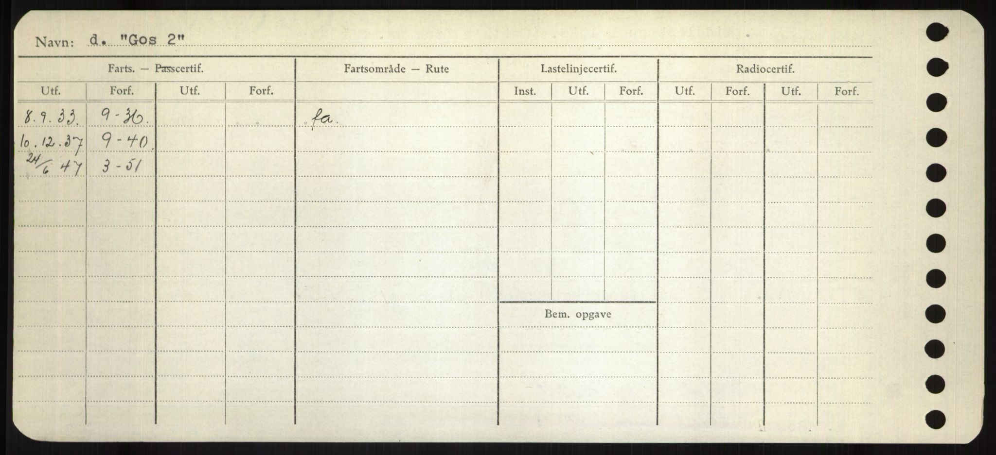 Sjøfartsdirektoratet med forløpere, Skipsmålingen, RA/S-1627/H/Hd/L0013: Fartøy, Gne-Gås, s. 84