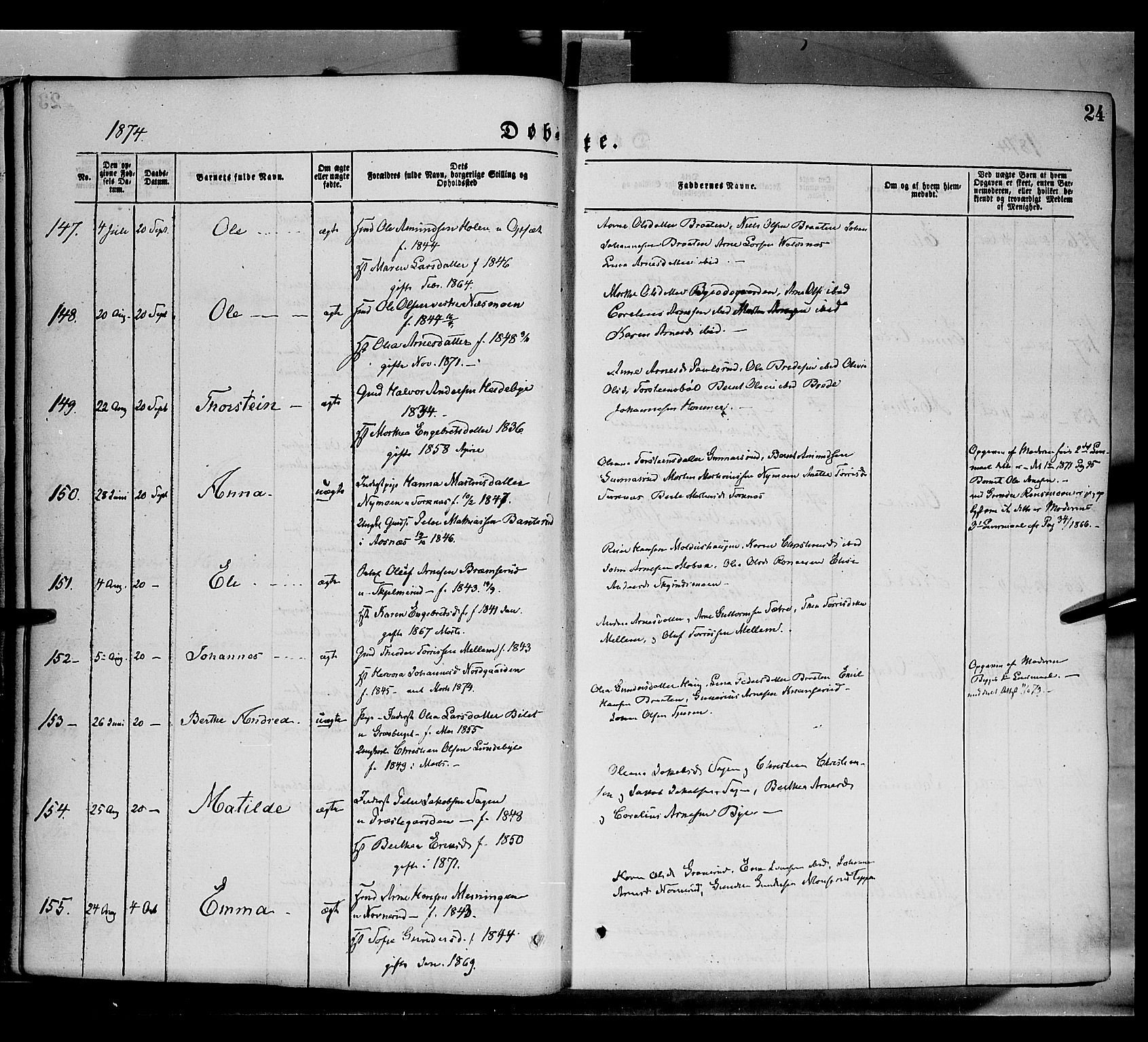 Grue prestekontor, AV/SAH-PREST-036/H/Ha/Haa/L0011: Ministerialbok nr. 11, 1873-1880, s. 24