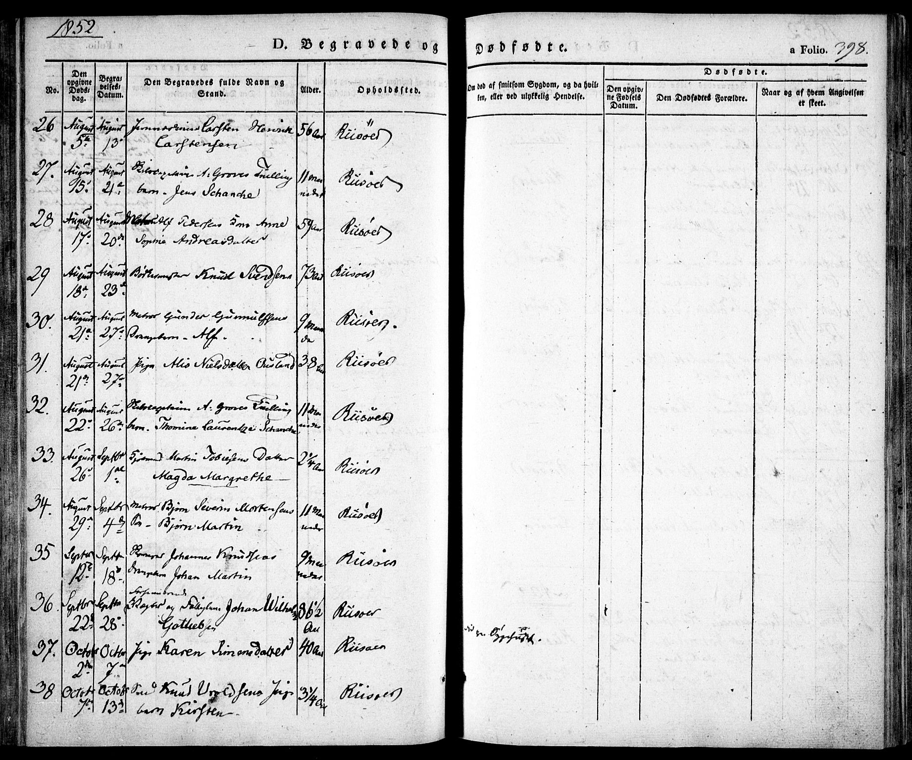 Risør sokneprestkontor, AV/SAK-1111-0035/F/Fa/L0003: Ministerialbok nr. A 3, 1838-1864, s. 398