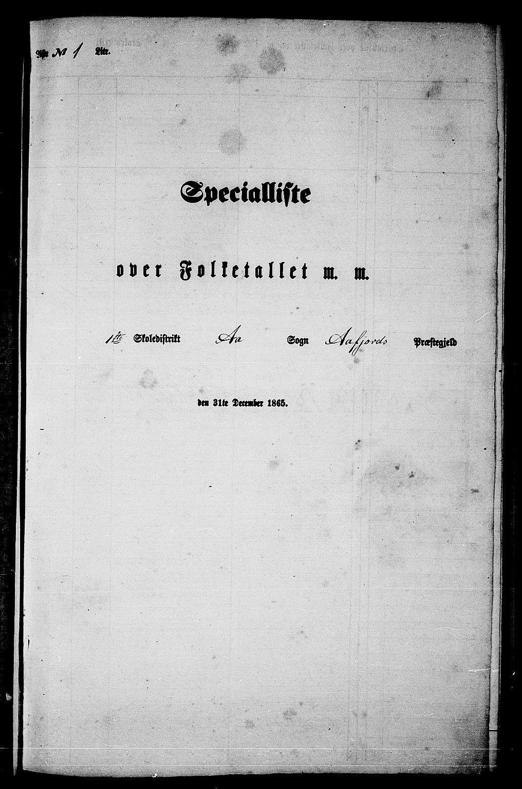 RA, Folketelling 1865 for 1630P Aafjorden prestegjeld, 1865, s. 10