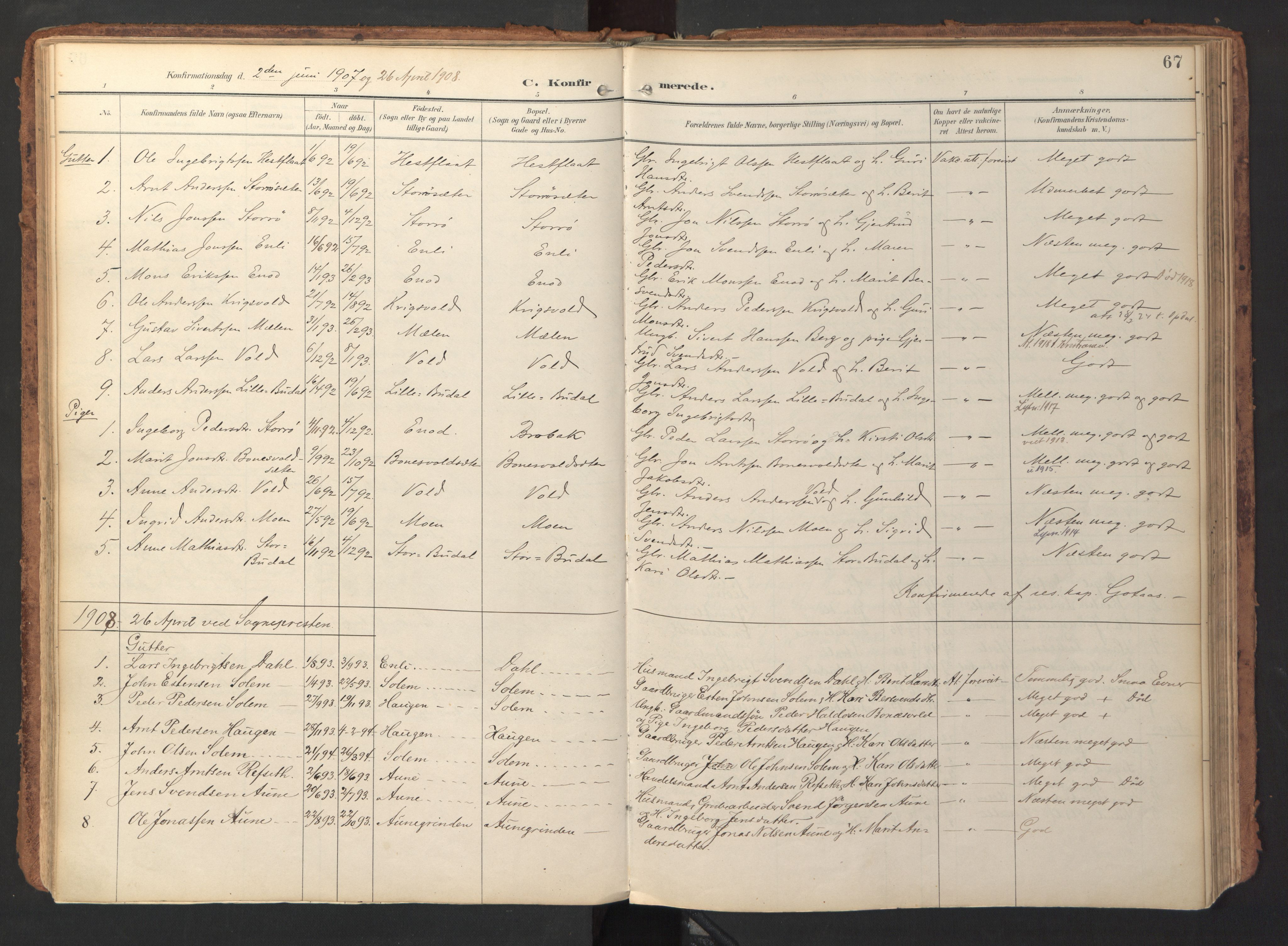 Ministerialprotokoller, klokkerbøker og fødselsregistre - Sør-Trøndelag, AV/SAT-A-1456/690/L1050: Ministerialbok nr. 690A01, 1889-1929, s. 67