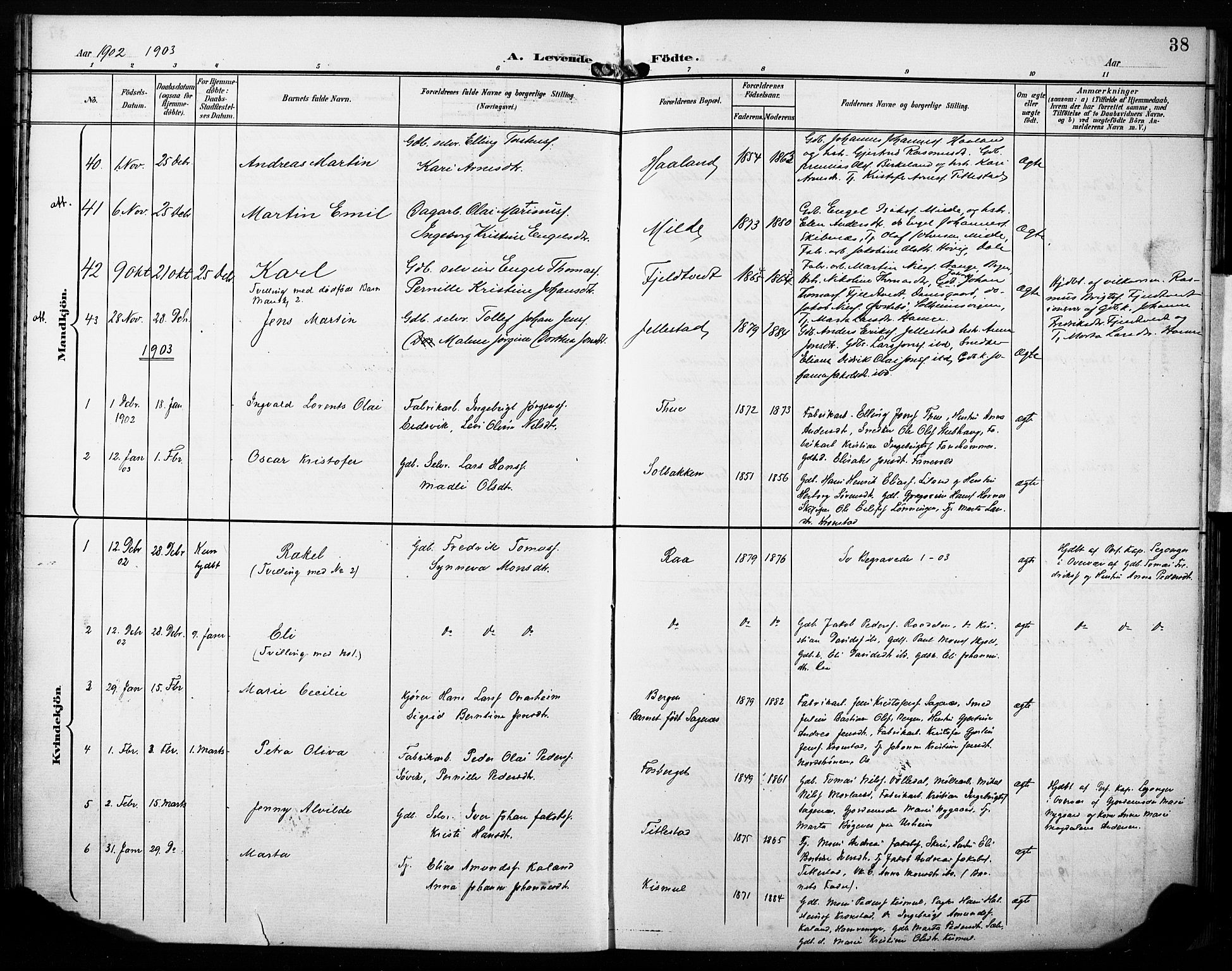 Fana Sokneprestembete, SAB/A-75101/H/Haa/Haab/L0003: Ministerialbok nr. B 3, 1898-1907, s. 38