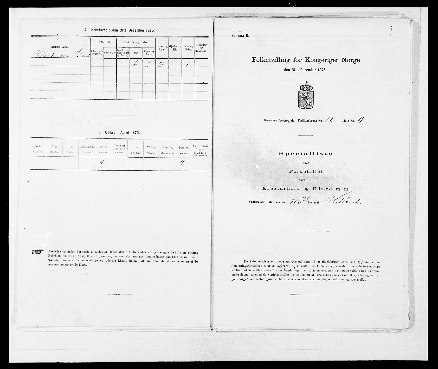 SAB, Folketelling 1875 for 1254P Hamre prestegjeld, 1875, s. 1592