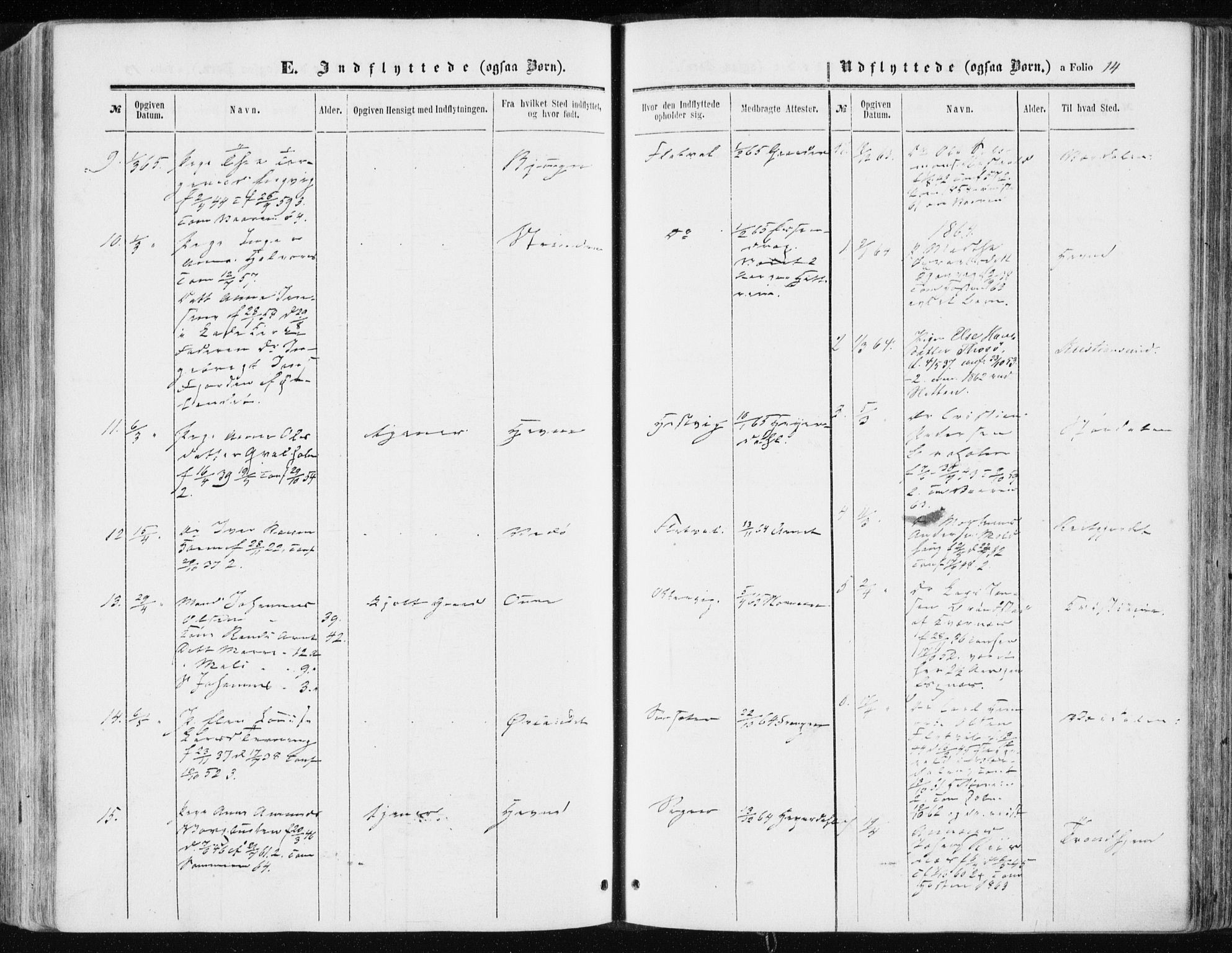 Ministerialprotokoller, klokkerbøker og fødselsregistre - Sør-Trøndelag, SAT/A-1456/634/L0531: Ministerialbok nr. 634A07, 1861-1870, s. 14