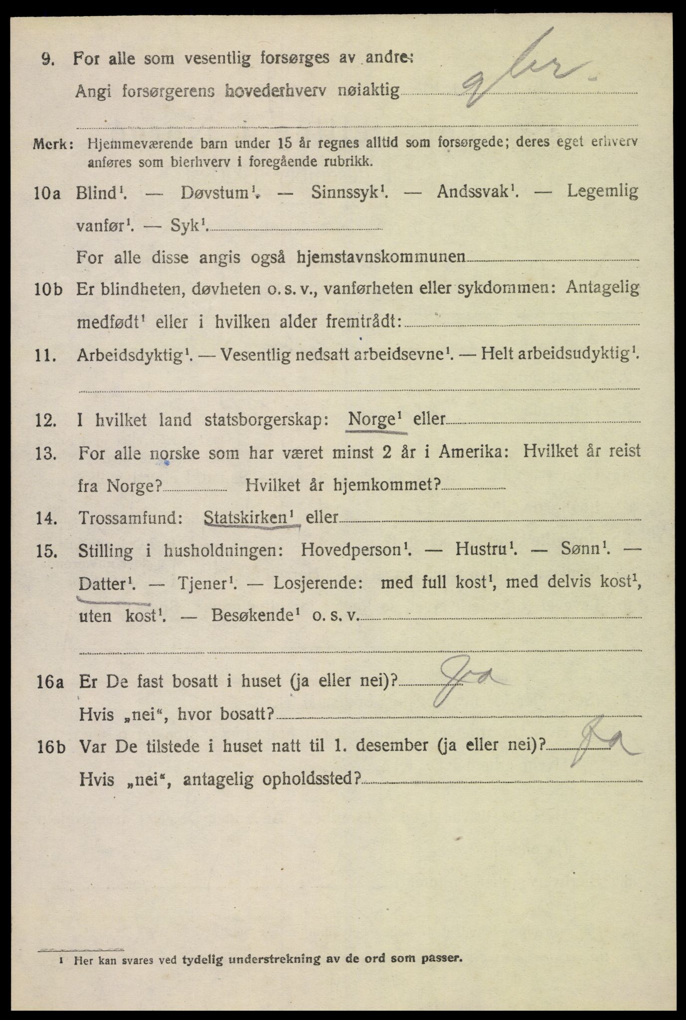 SAK, Folketelling 1920 for 0931 Tovdal herred, 1920, s. 182