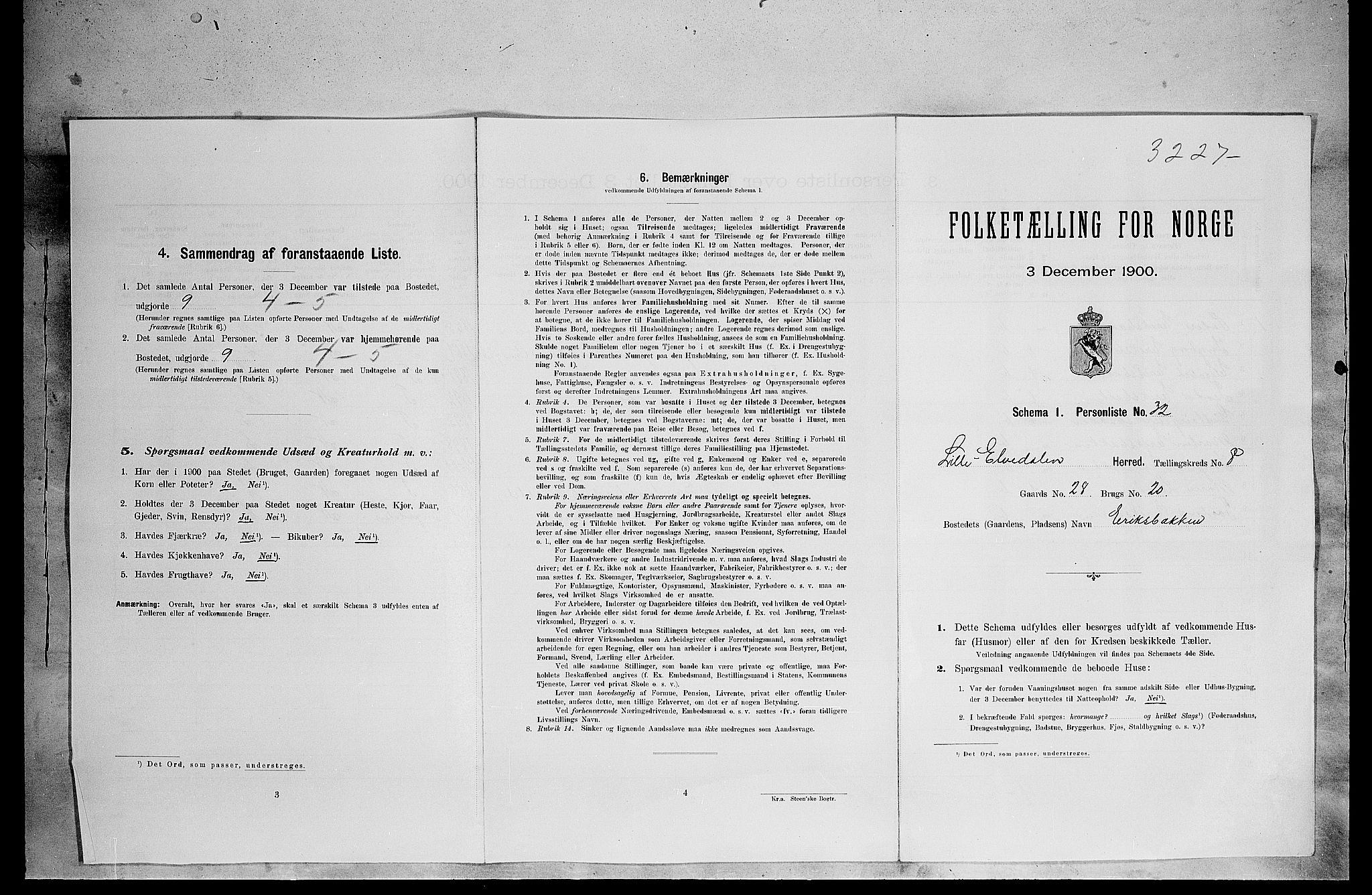 SAH, Folketelling 1900 for 0438 Lille Elvedalen herred, 1900, s. 623