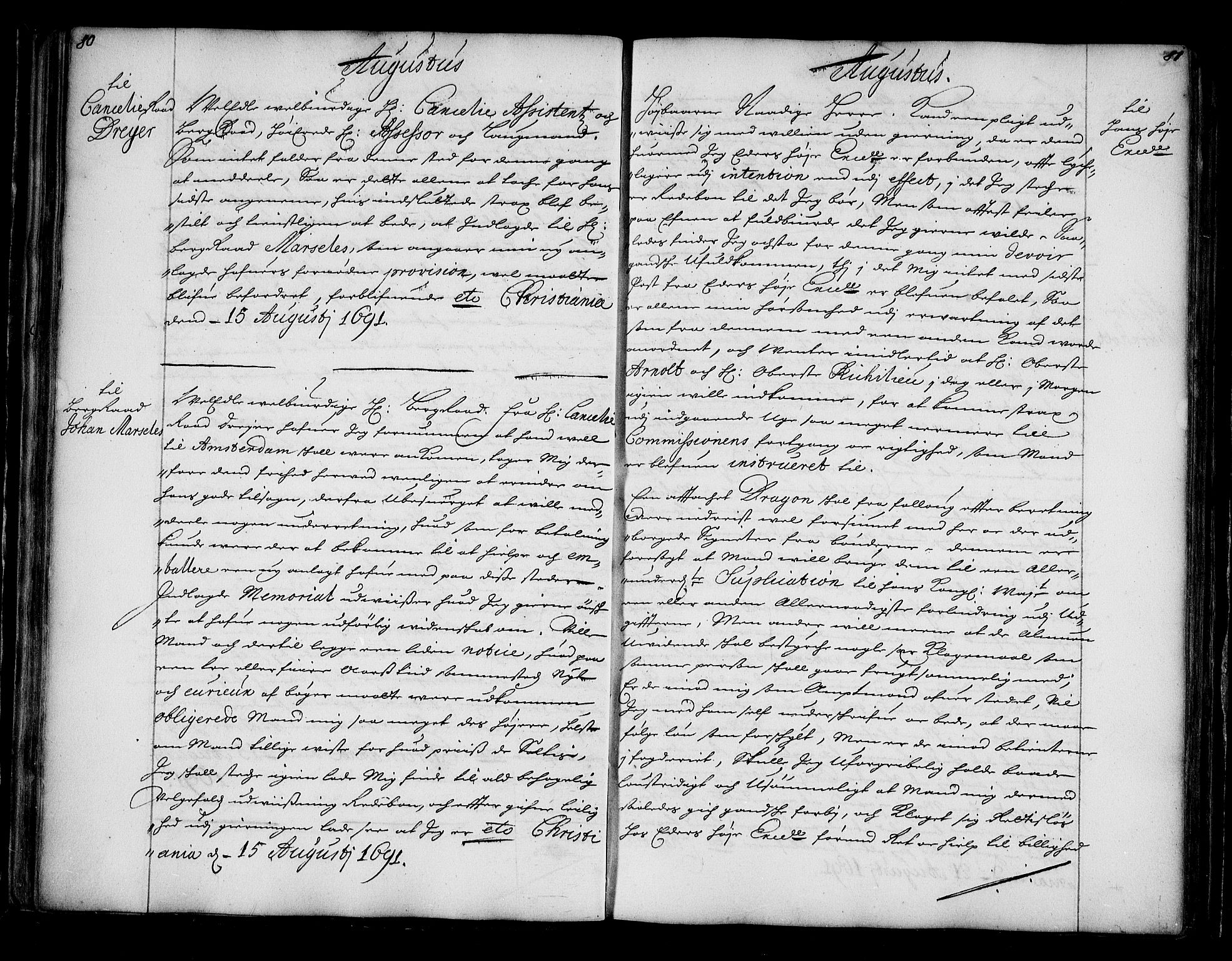 Stattholderembetet 1572-1771, AV/RA-EA-2870/Bc/L0004: Visestattholder Just Høeghs kopibok, 1691, s. 80-81