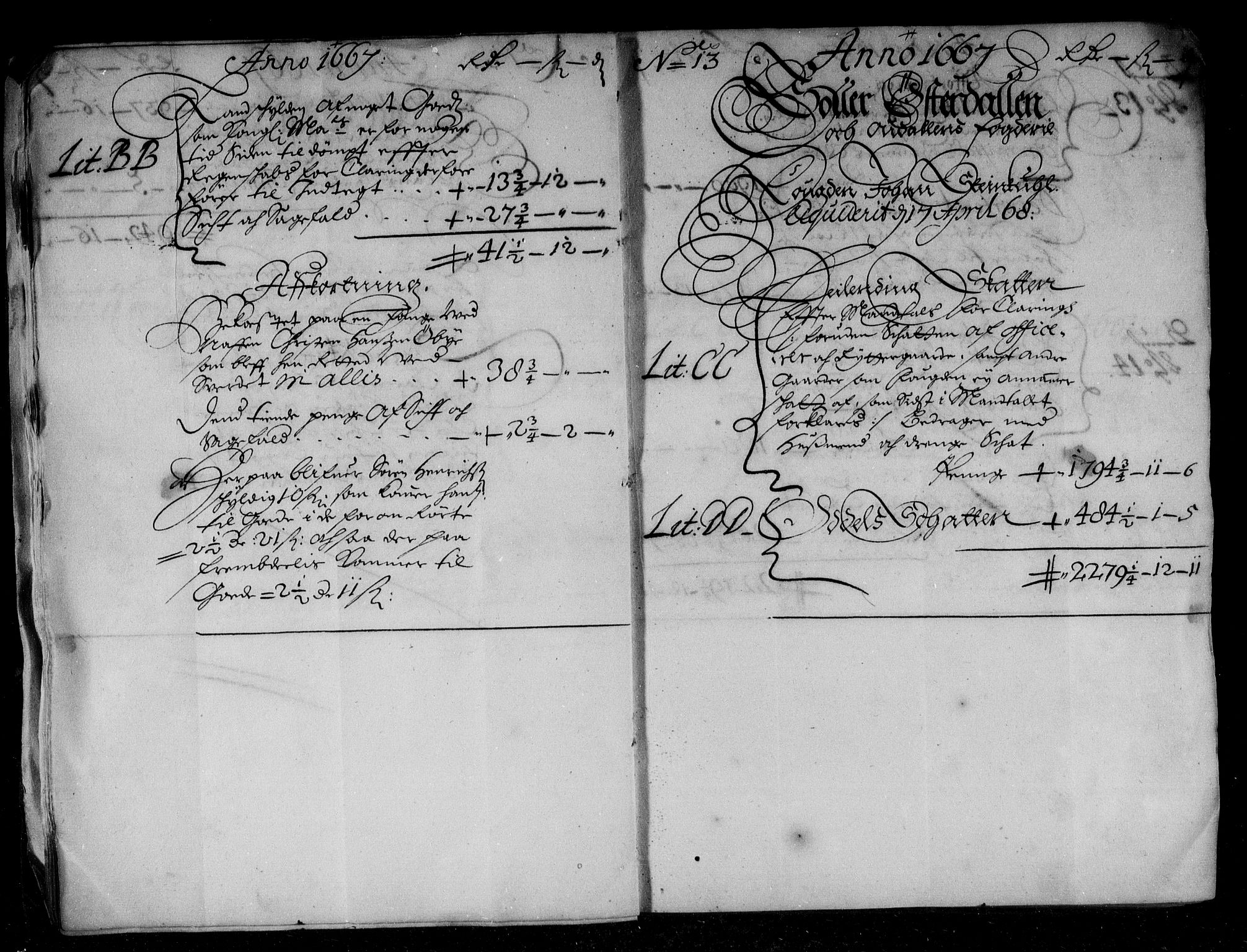 Rentekammeret inntil 1814, Reviderte regnskaper, Stiftamtstueregnskaper, Landkommissariatet på Akershus og Akershus stiftamt, AV/RA-EA-5869/R/Rb/L0044: Akershus stiftamt, 1667