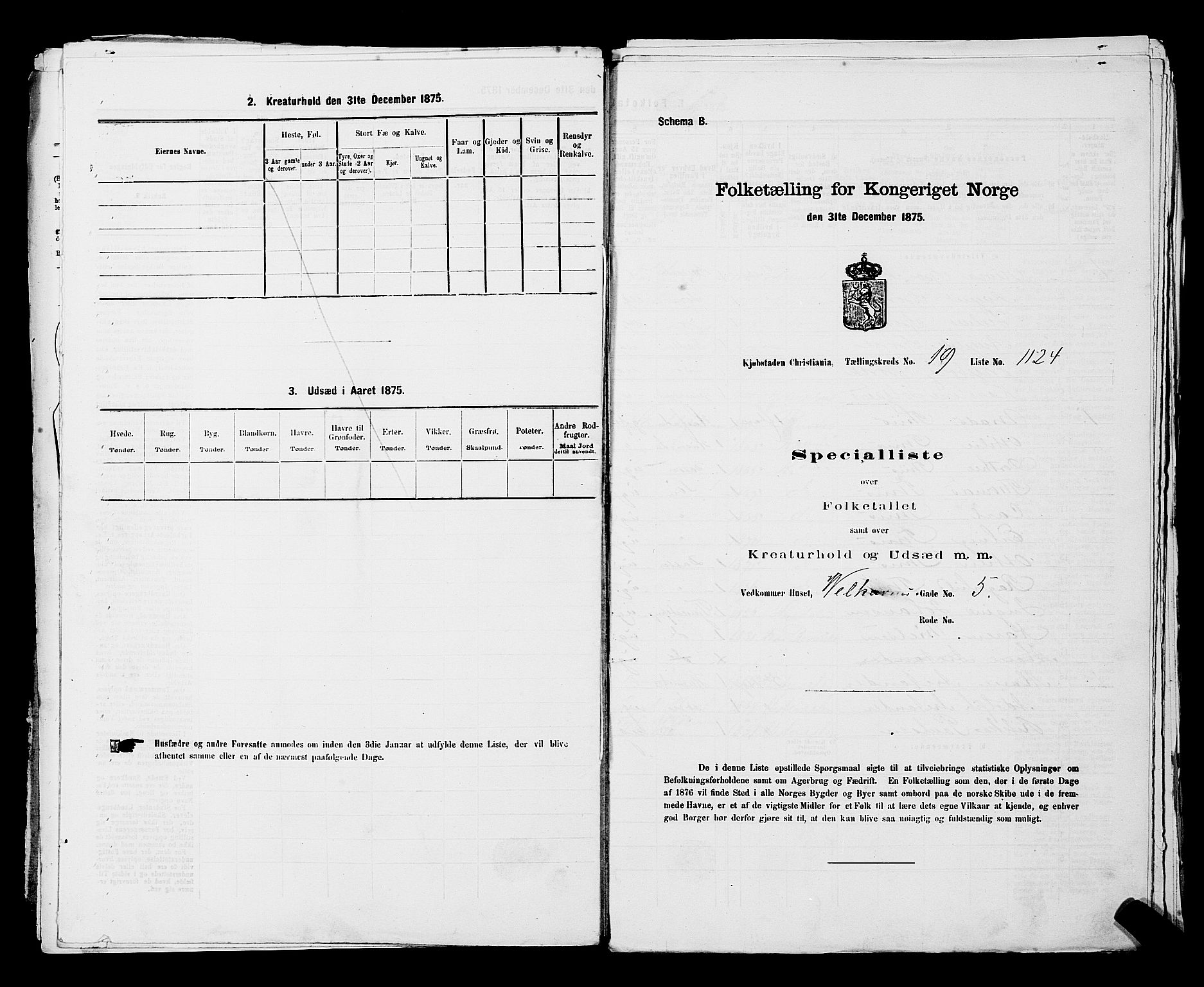 RA, Folketelling 1875 for 0301 Kristiania kjøpstad, 1875, s. 3528