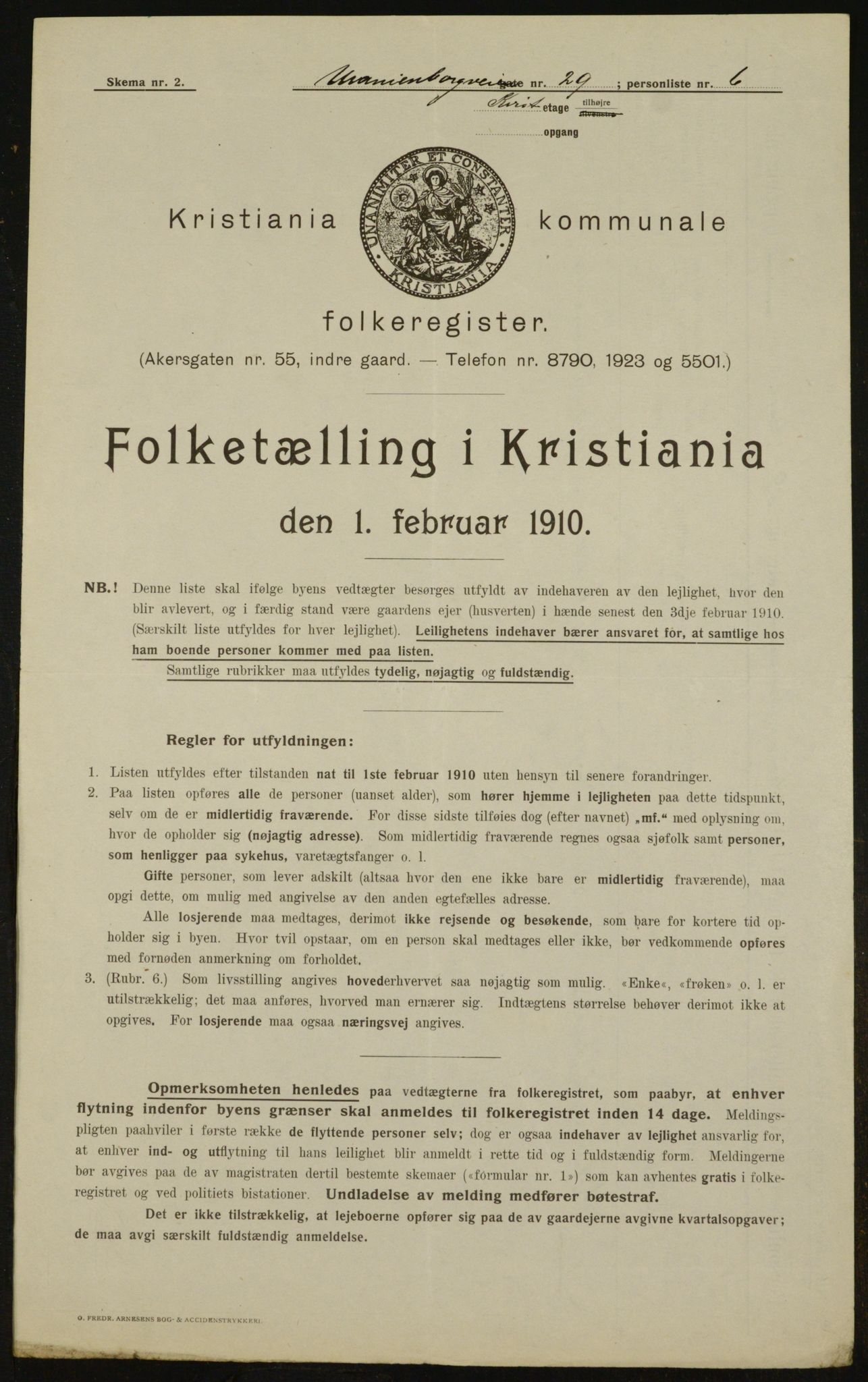 OBA, Kommunal folketelling 1.2.1910 for Kristiania, 1910, s. 114262