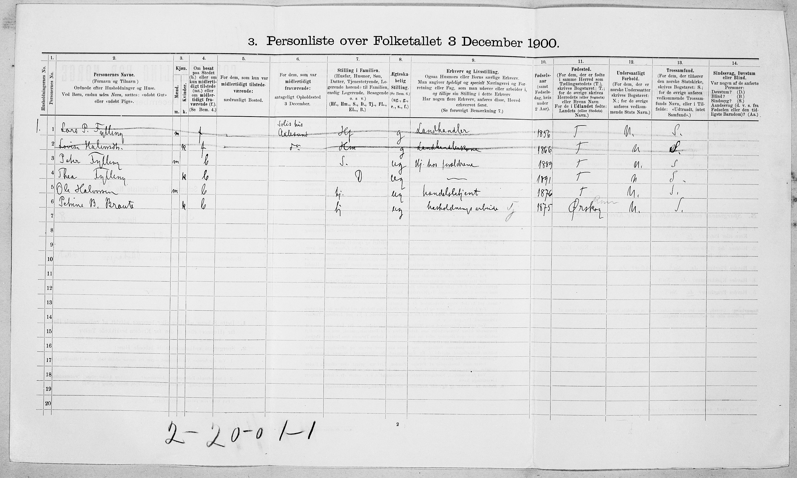 SAT, Folketelling 1900 for 1529 Skodje herred, 1900, s. 463