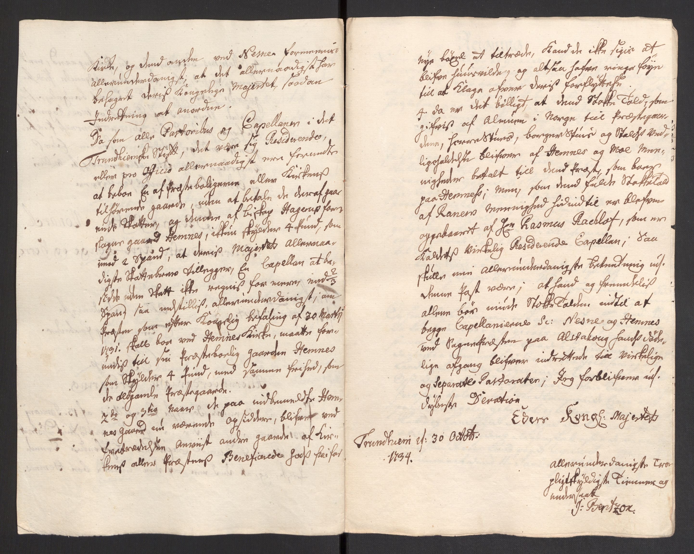 Danske Kanselli 1572-1799, AV/RA-EA-3023/F/Fc/Fcc/Fcca/L0117: Norske innlegg 1572-1799, 1735, s. 24