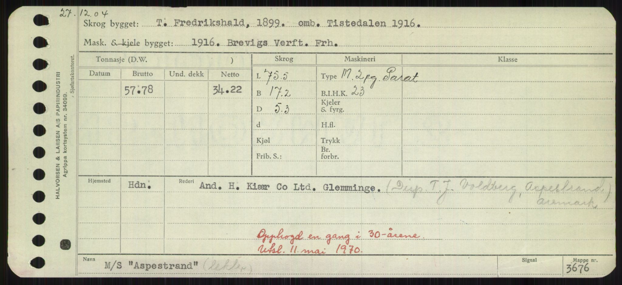 Sjøfartsdirektoratet med forløpere, Skipsmålingen, RA/S-1627/H/Hd/L0002: Fartøy, Apa-Axe, s. 291