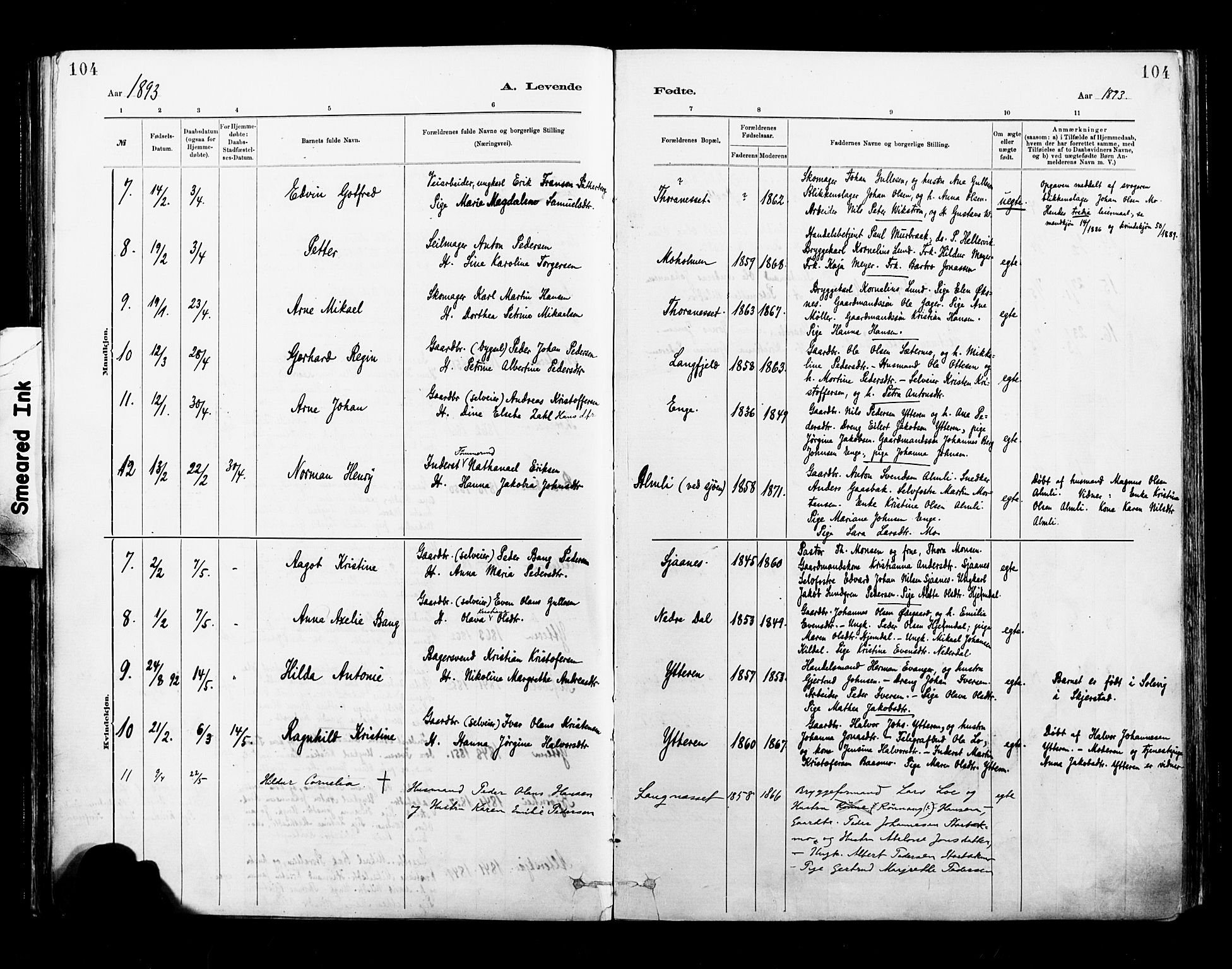 Ministerialprotokoller, klokkerbøker og fødselsregistre - Nordland, AV/SAT-A-1459/827/L0400: Ministerialbok nr. 827A12, 1883-1903, s. 104