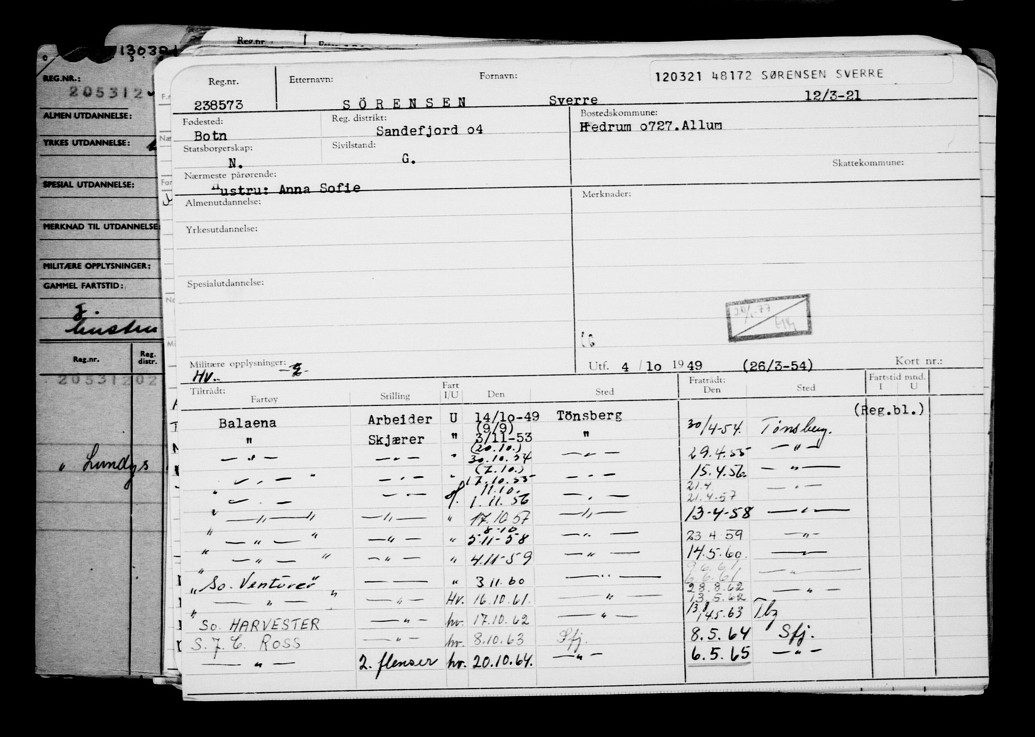 Direktoratet for sjømenn, AV/RA-S-3545/G/Gb/L0191: Hovedkort, 1921, s. 331