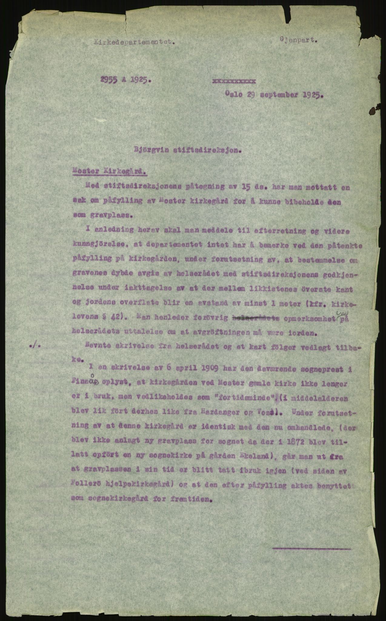 Kirke- og undervisningsdepartementet, Kontoret  for kirke og geistlighet A, RA/S-1007/F/Fb/L0024: Finnås (gml. Føyen) - Fiskum se Eiker, 1838-1961, s. 1010