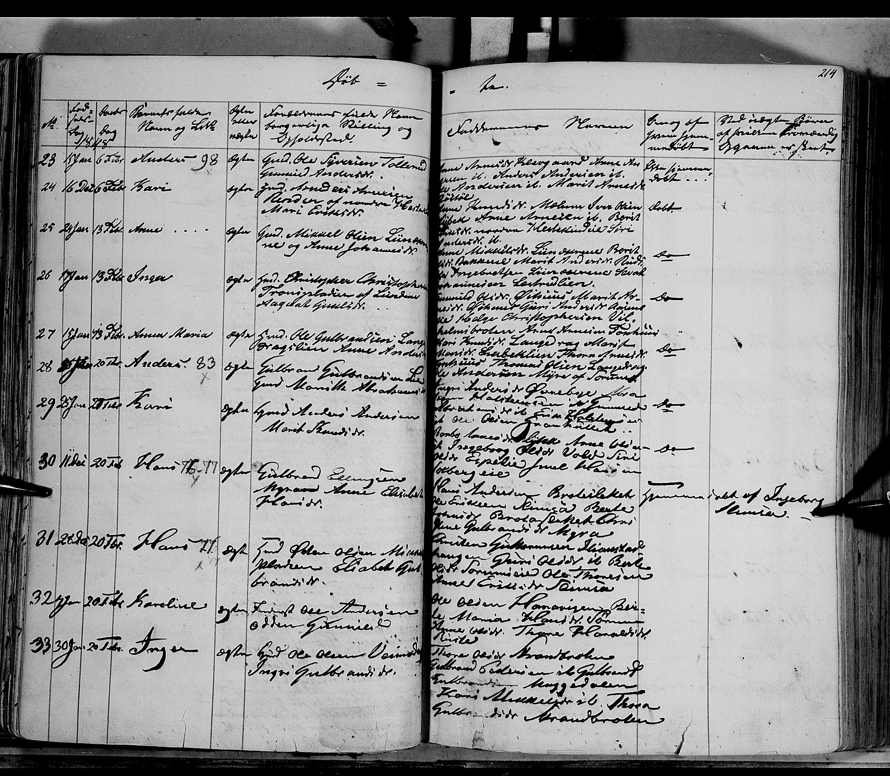 Sør-Aurdal prestekontor, AV/SAH-PREST-128/H/Ha/Haa/L0004: Ministerialbok nr. 4, 1841-1849, s. 213-214