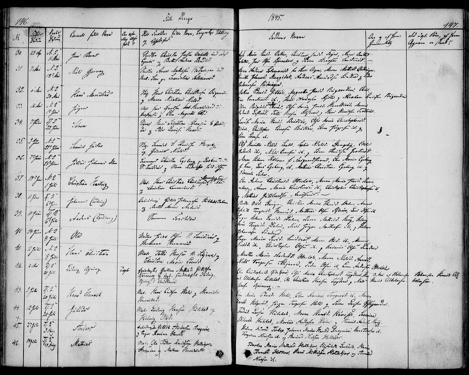 Nøtterøy kirkebøker, AV/SAKO-A-354/F/Fa/L0005: Ministerialbok nr. I 5, 1839-1852, s. 146-147