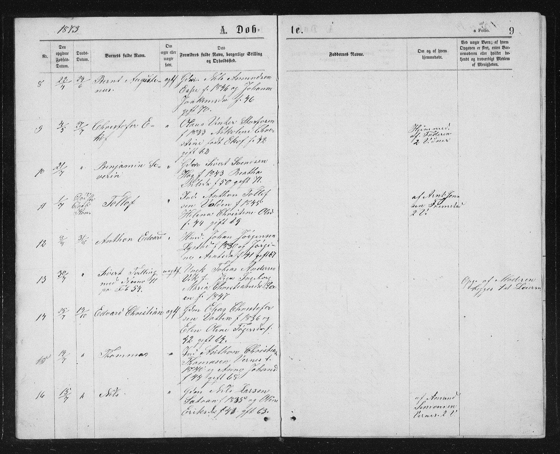 Ministerialprotokoller, klokkerbøker og fødselsregistre - Sør-Trøndelag, SAT/A-1456/662/L0756: Klokkerbok nr. 662C01, 1869-1891, s. 9