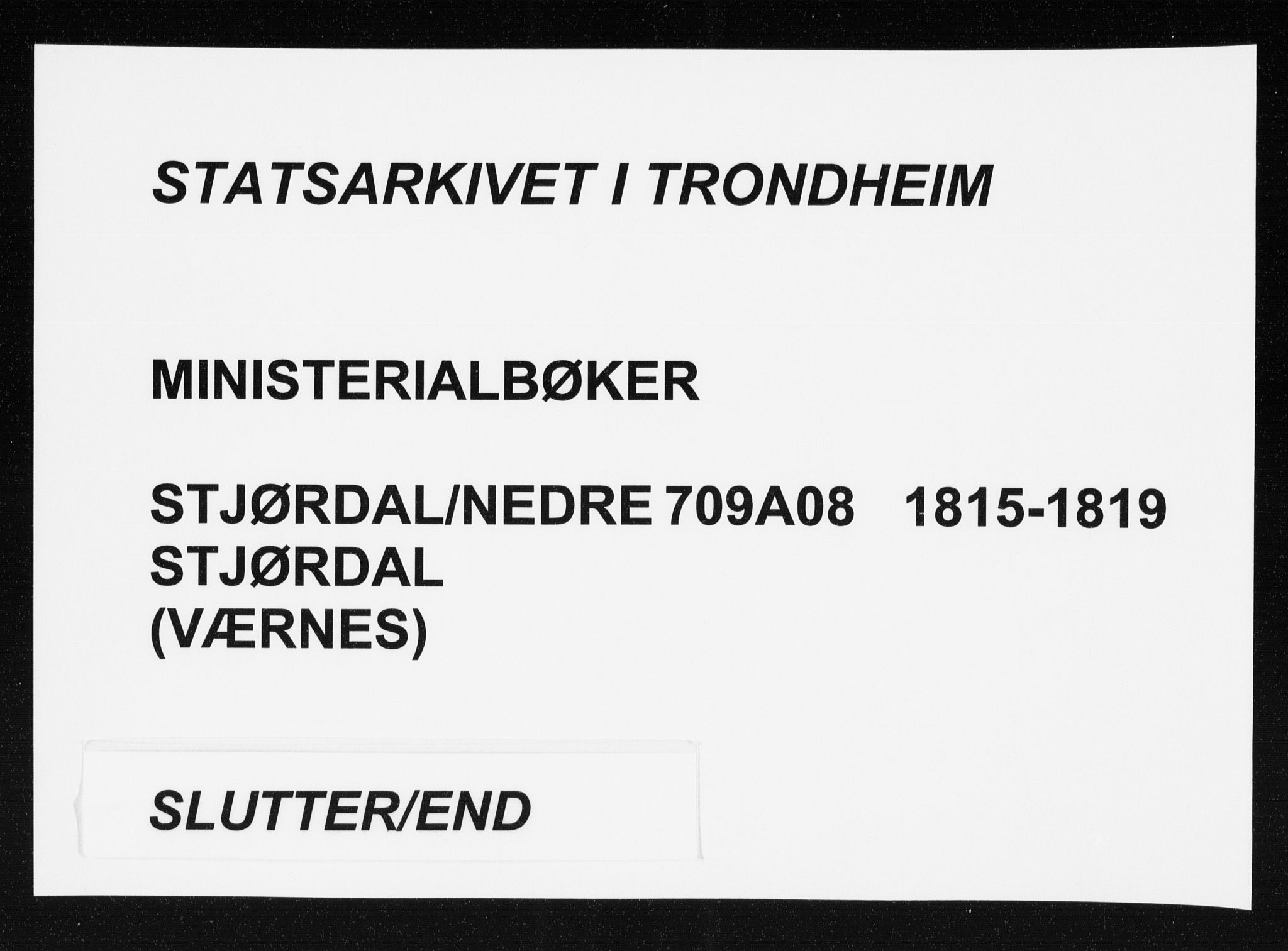 Ministerialprotokoller, klokkerbøker og fødselsregistre - Nord-Trøndelag, SAT/A-1458/709/L0061: Ministerialbok nr. 709A08 /1, 1815-1819