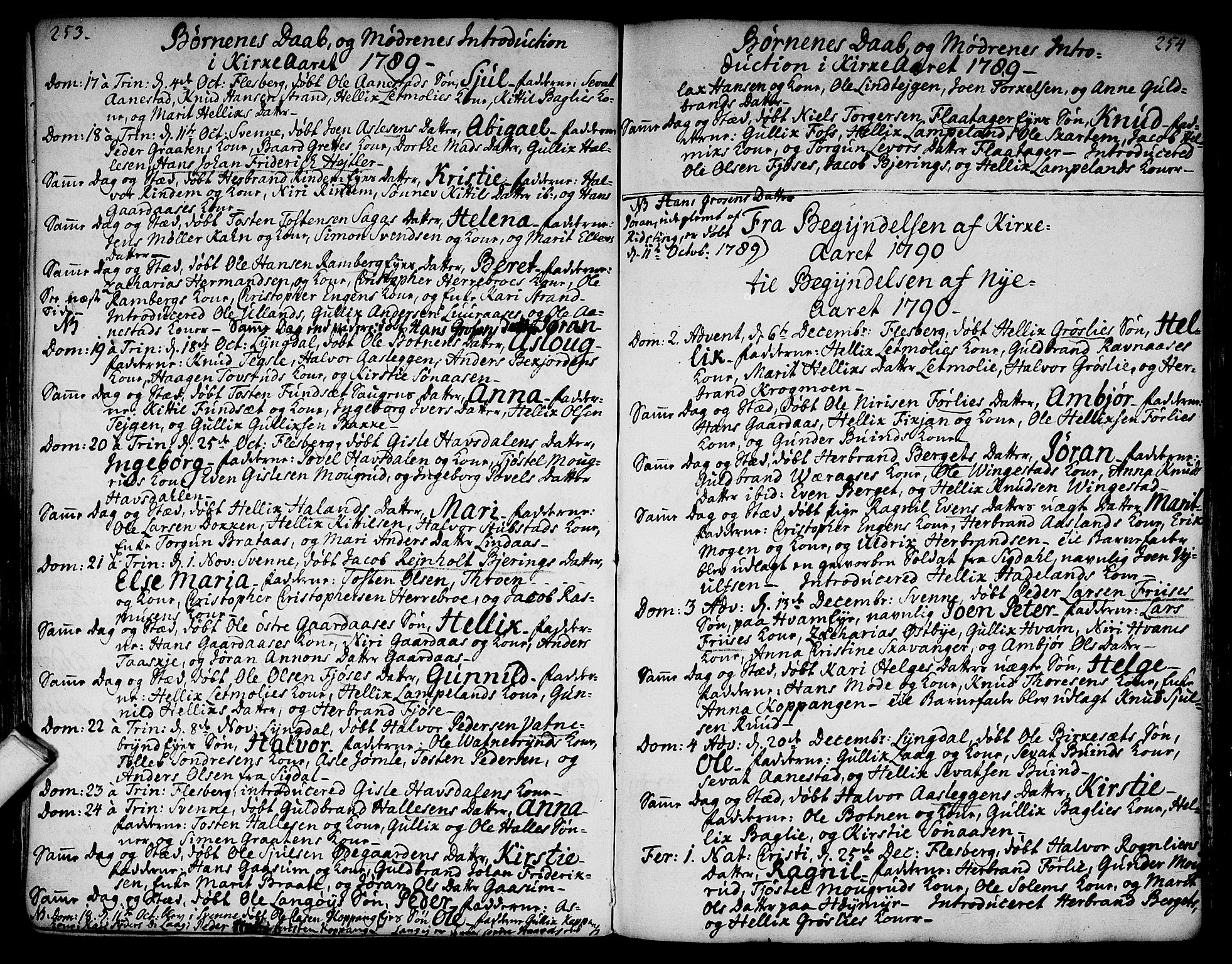 Flesberg kirkebøker, AV/SAKO-A-18/F/Fa/L0003: Ministerialbok nr. I 3, 1748-1790, s. 253-254
